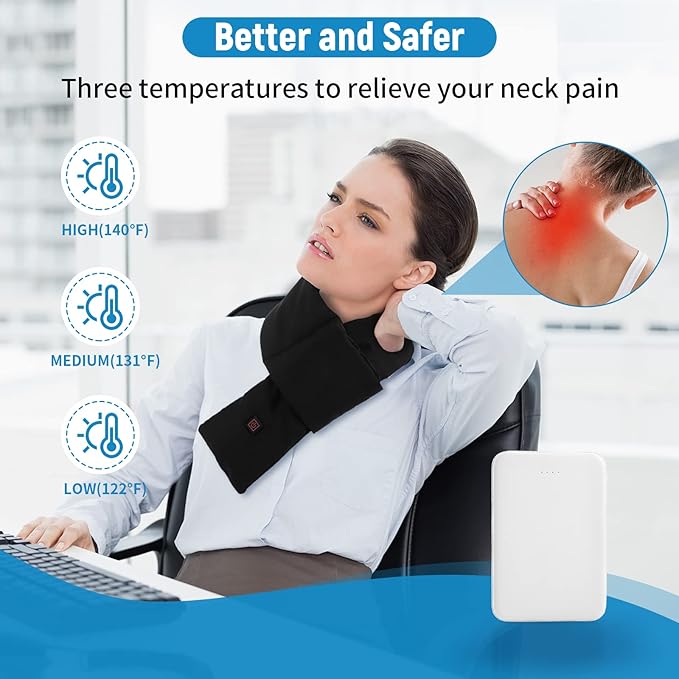 🧣Heated scarf, Electric Heating Pad for Neck Pain Relief and Stiffness