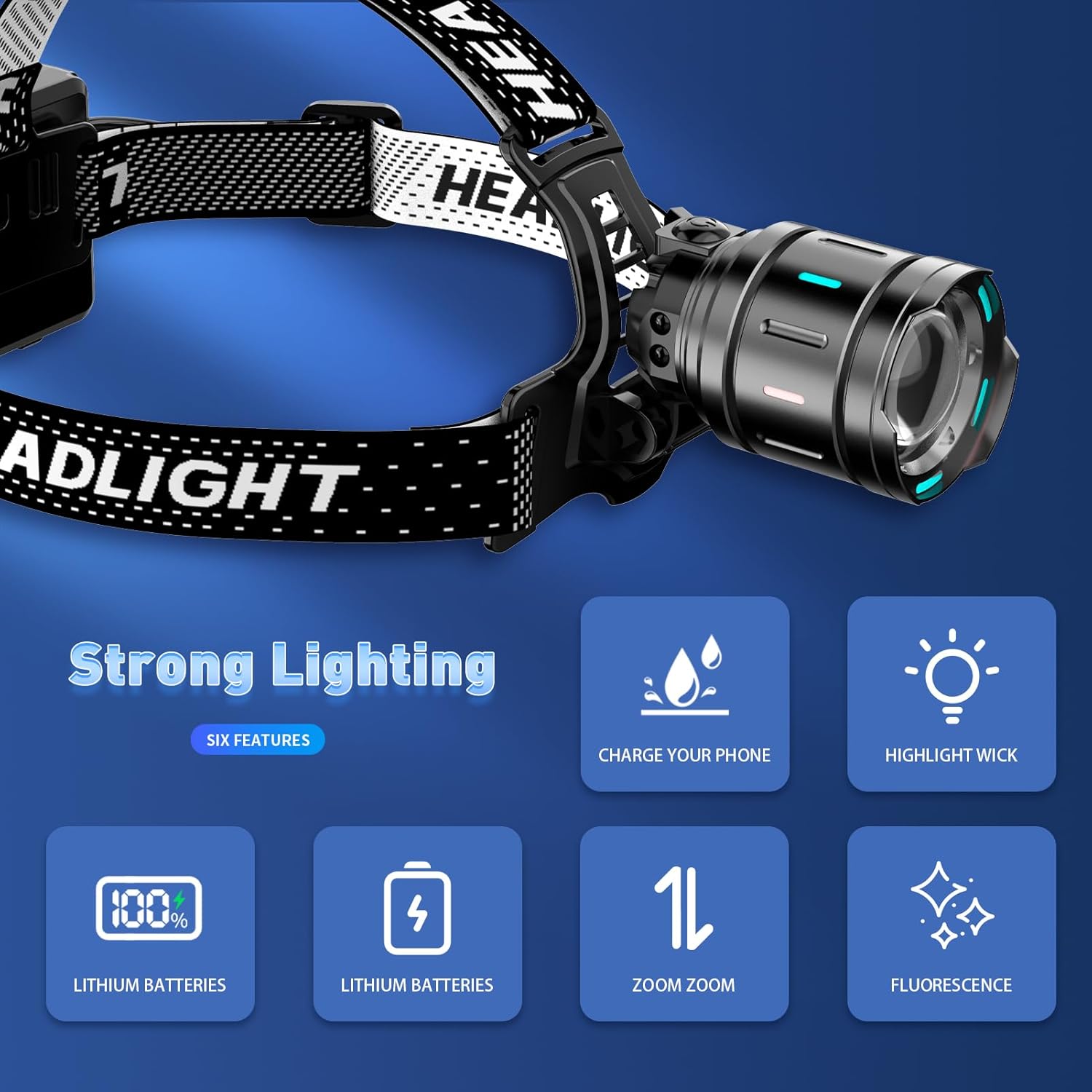 🔦🦌 Super Bright 150000 Lumen Rechargeable Hunting Headlamp