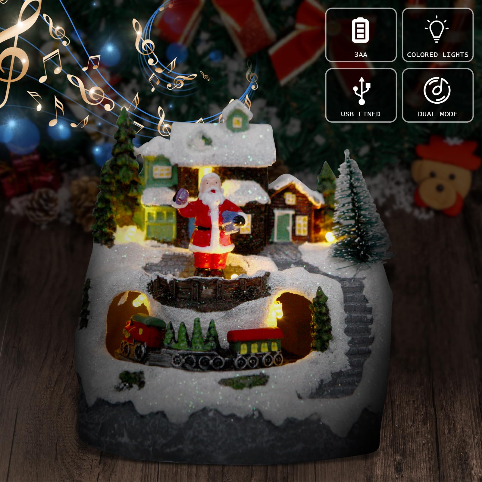 🎅 Christmas Igloo Electric Light Train Music Box Christmas Decorations🎉