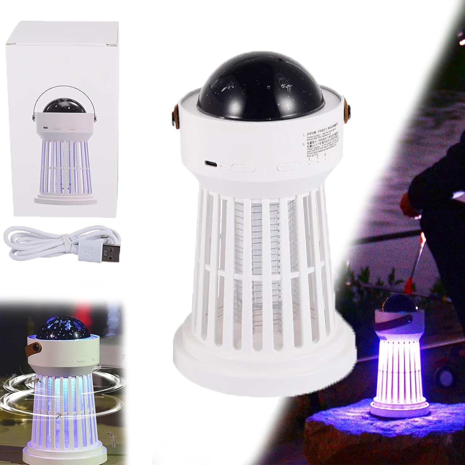 Portable 3-in-1 Cordless Projector Mosquito Killer Lamp