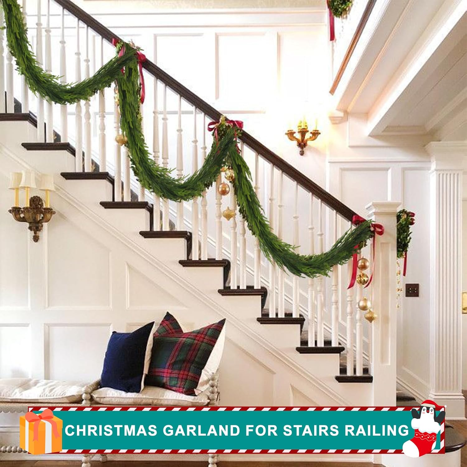 6 Ft / 9 Ft Realistic Christmas Fireplace DIY Garland