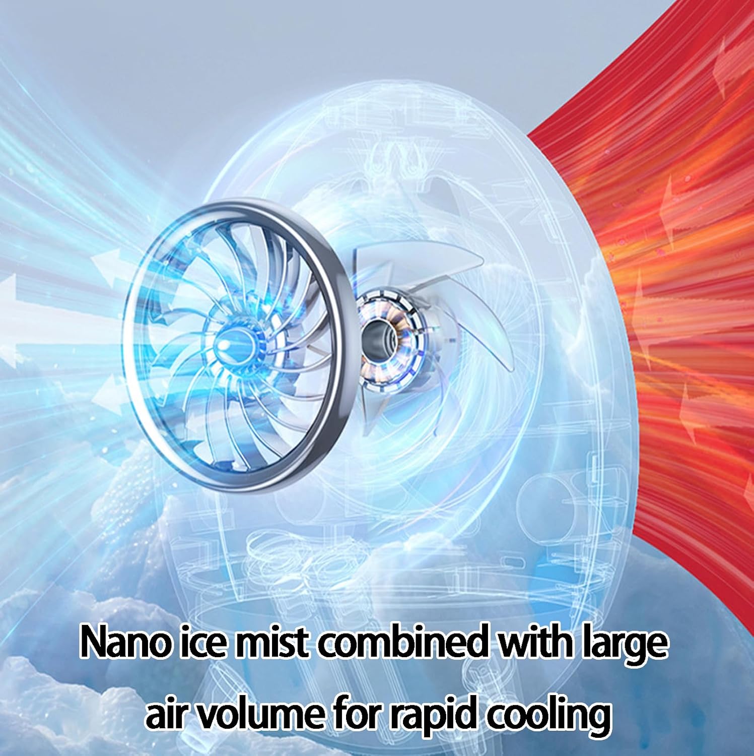 Rocket Cabin Double Spray Air Conditioning Water Cooling Fan