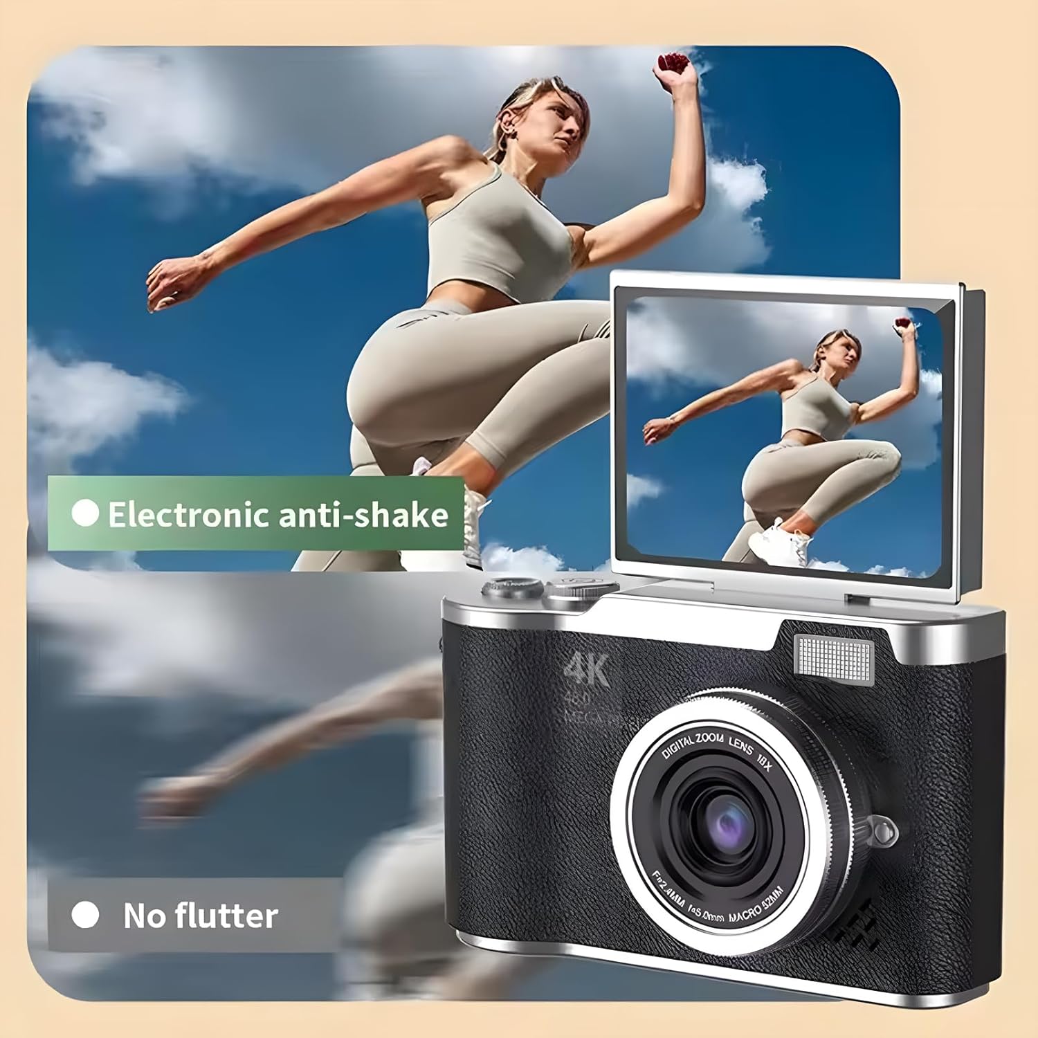 4K Foldable Screen Digital Camera