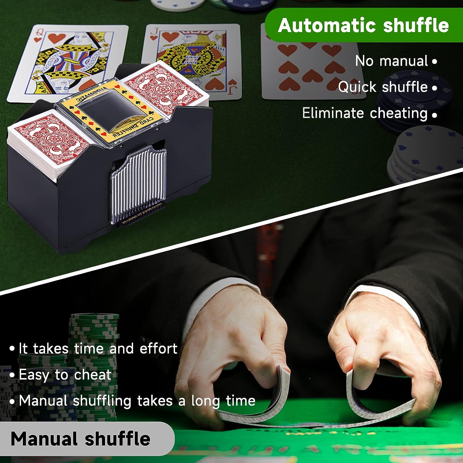 Automatic Card Shuffler 1/2/4/6 Decks