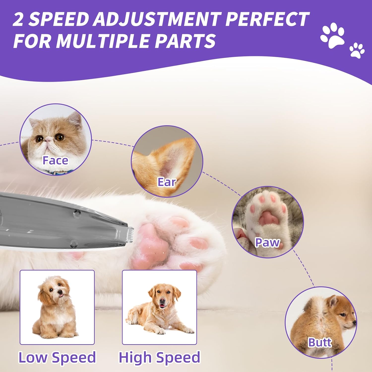 Dog Paw Trimmer with Vacuum Suction