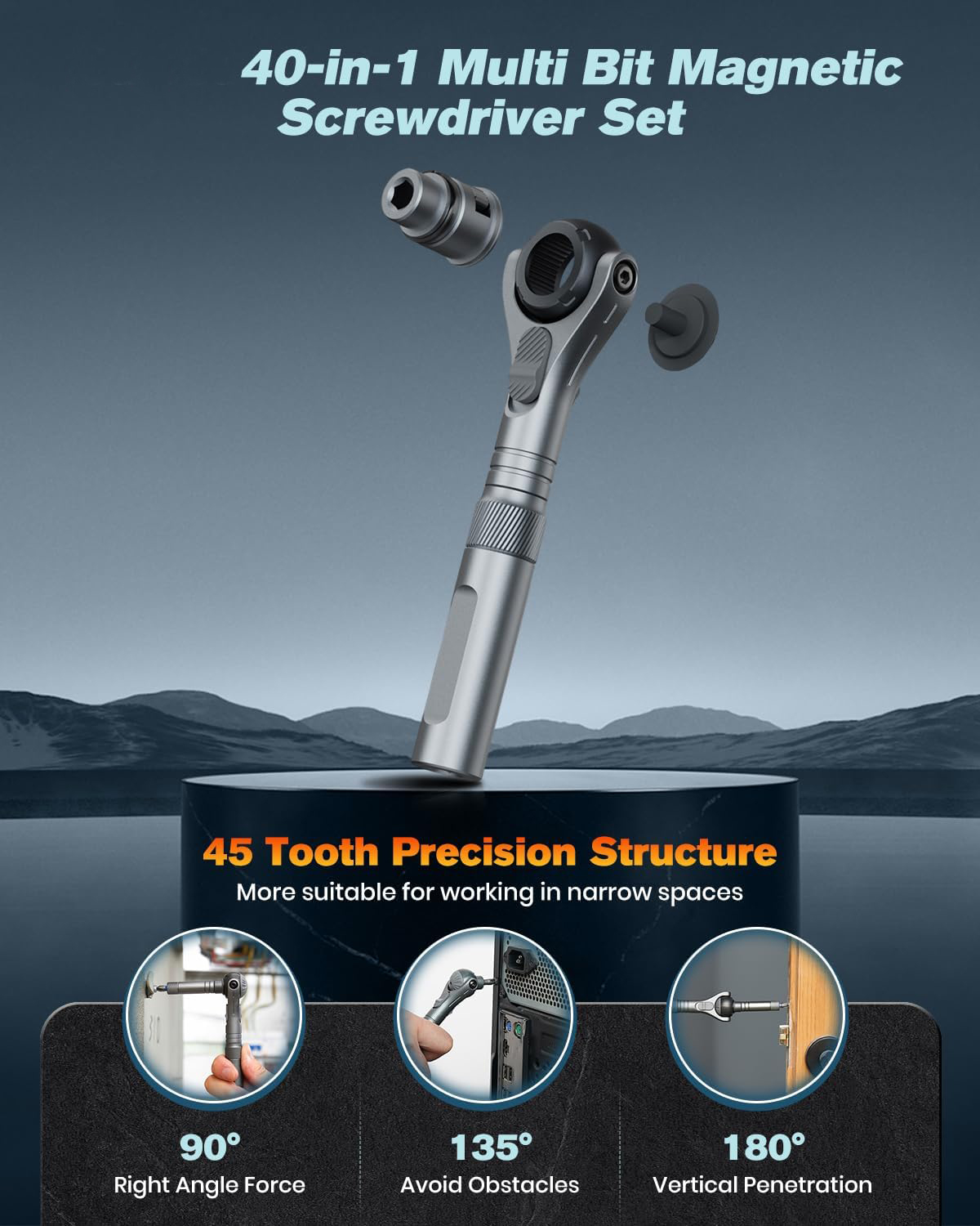 40-in-1 Ratchet Screwdriver Tool With Magnetic wrench