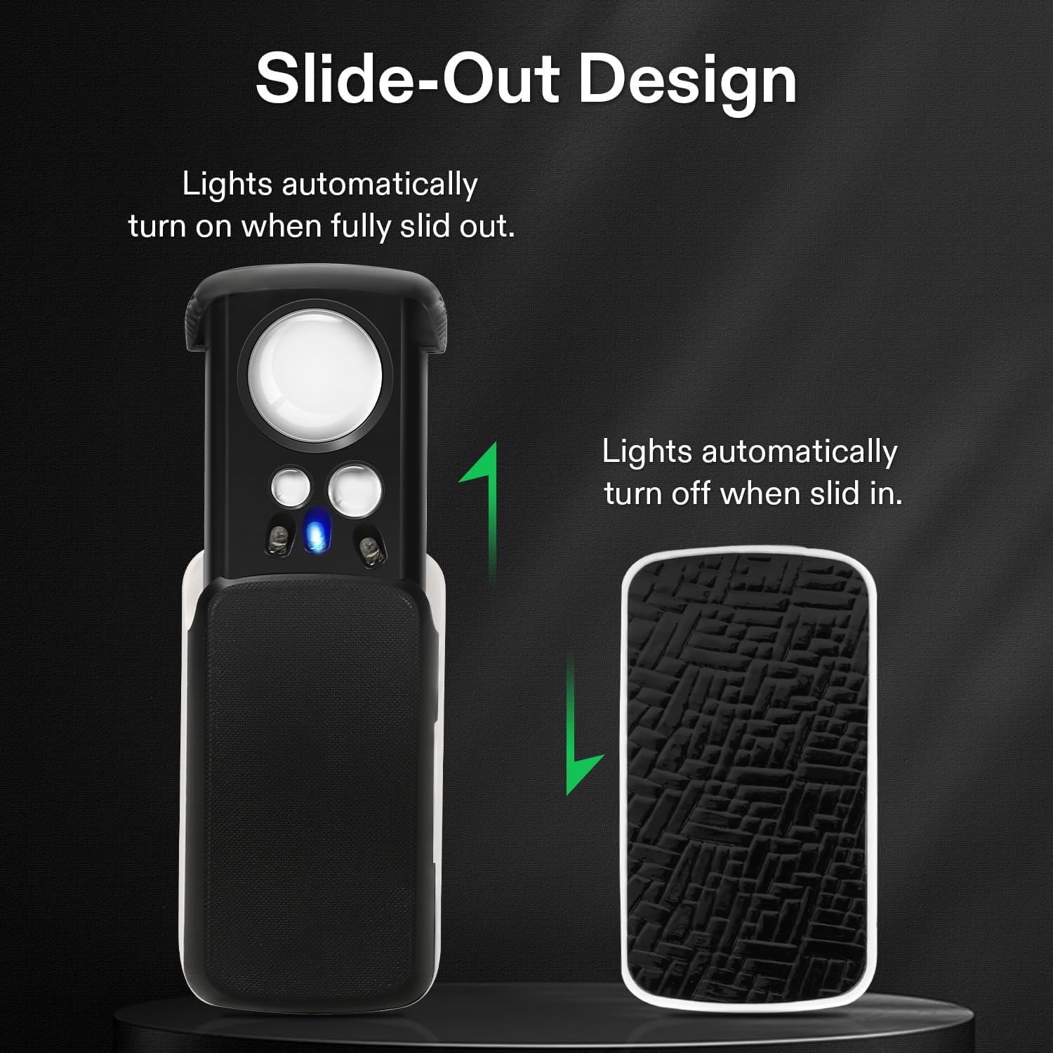 2-Pack Jewelry Loupe 30X/60X/90X LED Lighted Magnifier