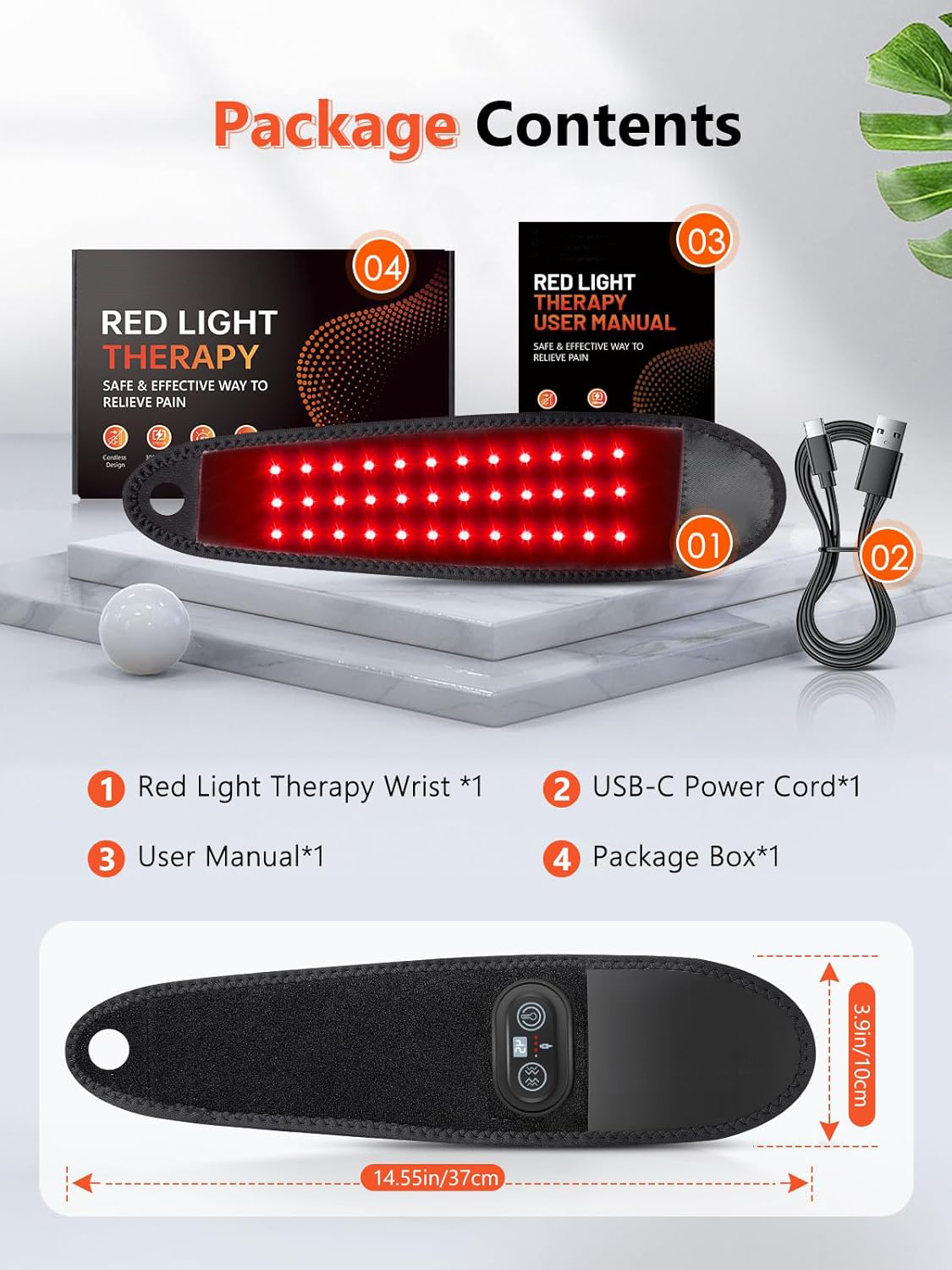 Red Light Therapy Wrist Massager Faster Recovery Pain Relief