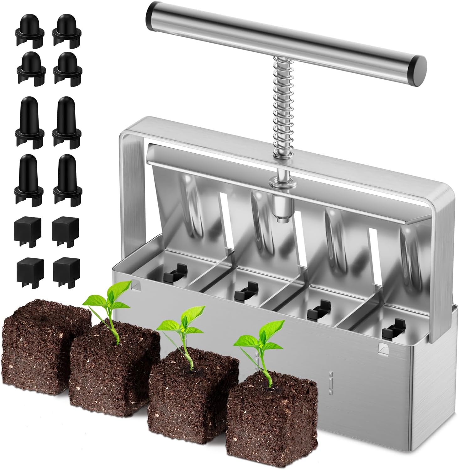 Cell Soil Block Maker with 3 Kinds Seed Pins