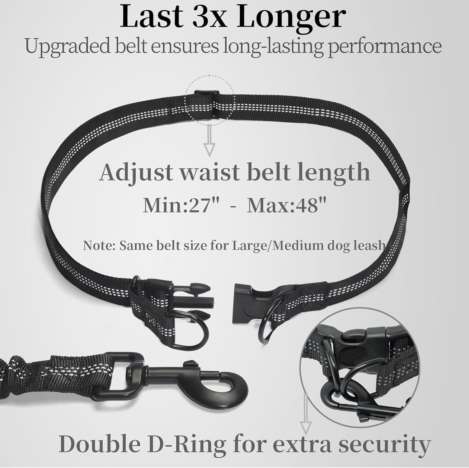 Hands Free Dog Leash Durable Bungee for Walking