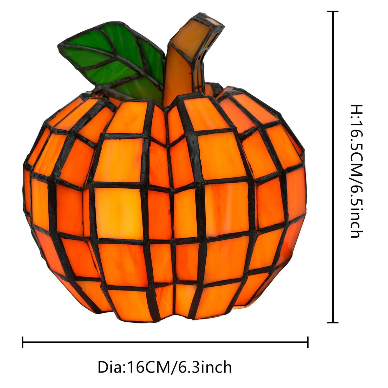 🎃Orange Indoor Patch the Pumpkin Stained Accent Lamp