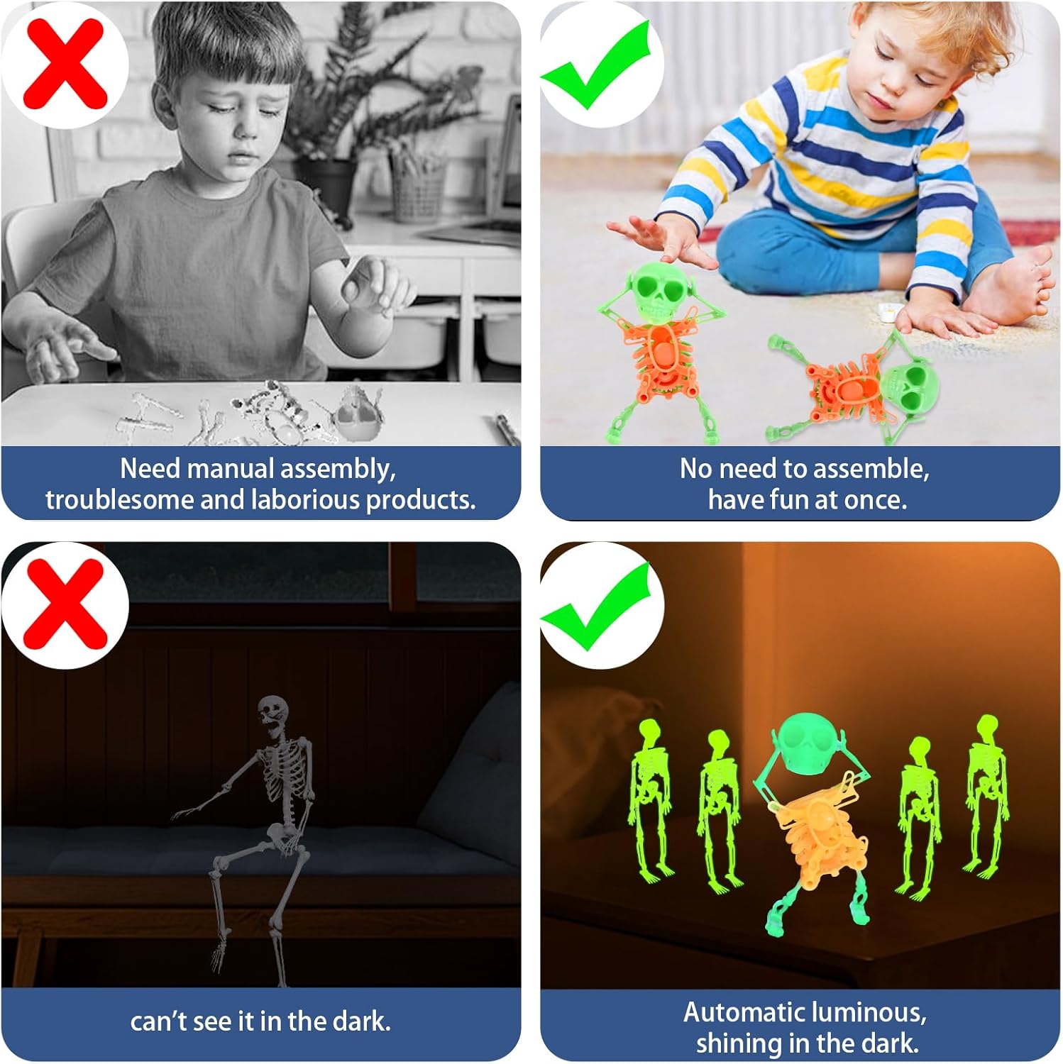 Dancing Skeletons Glow in The Dark Fun Toys