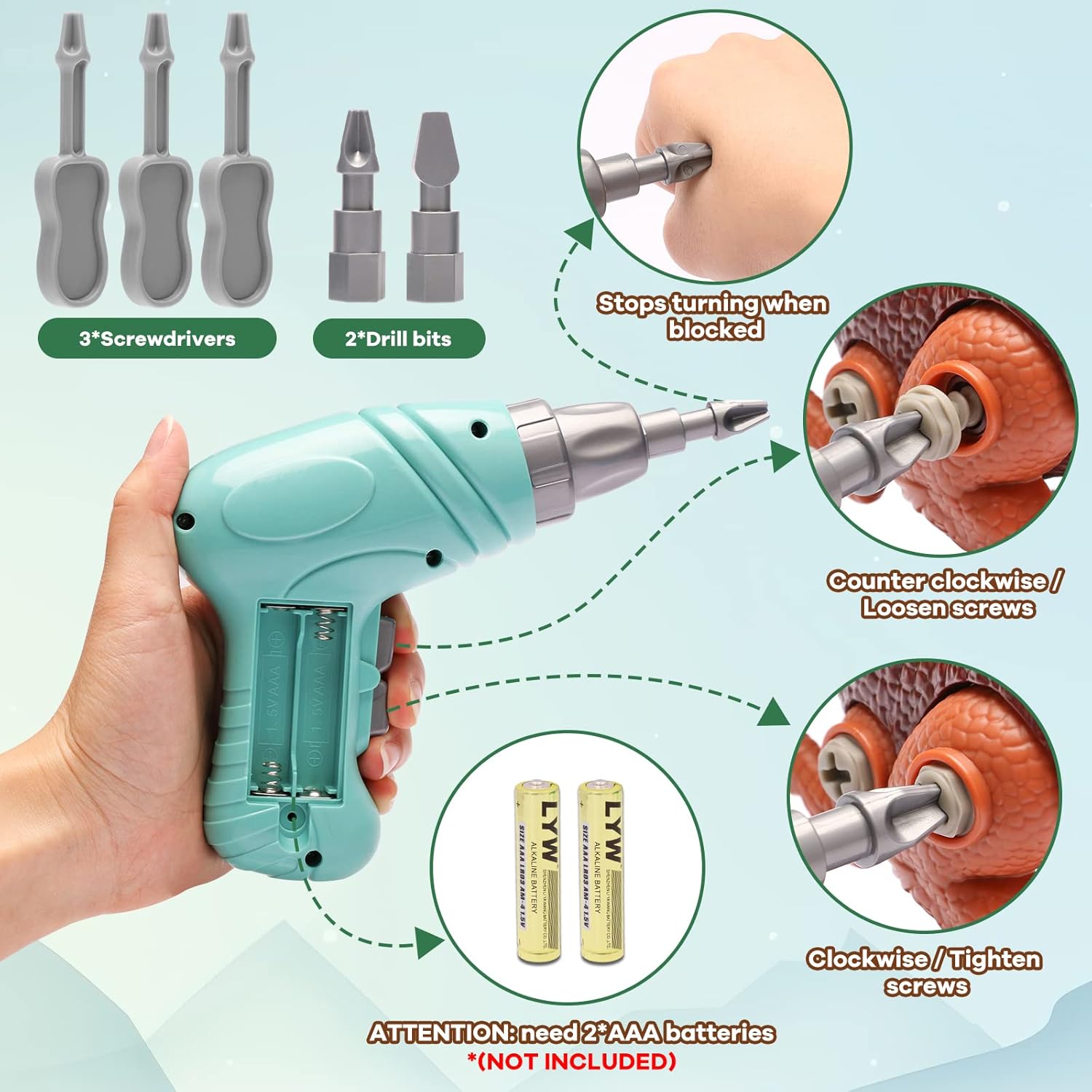 Dinosaur Building Toddler Drill and Screw Toys