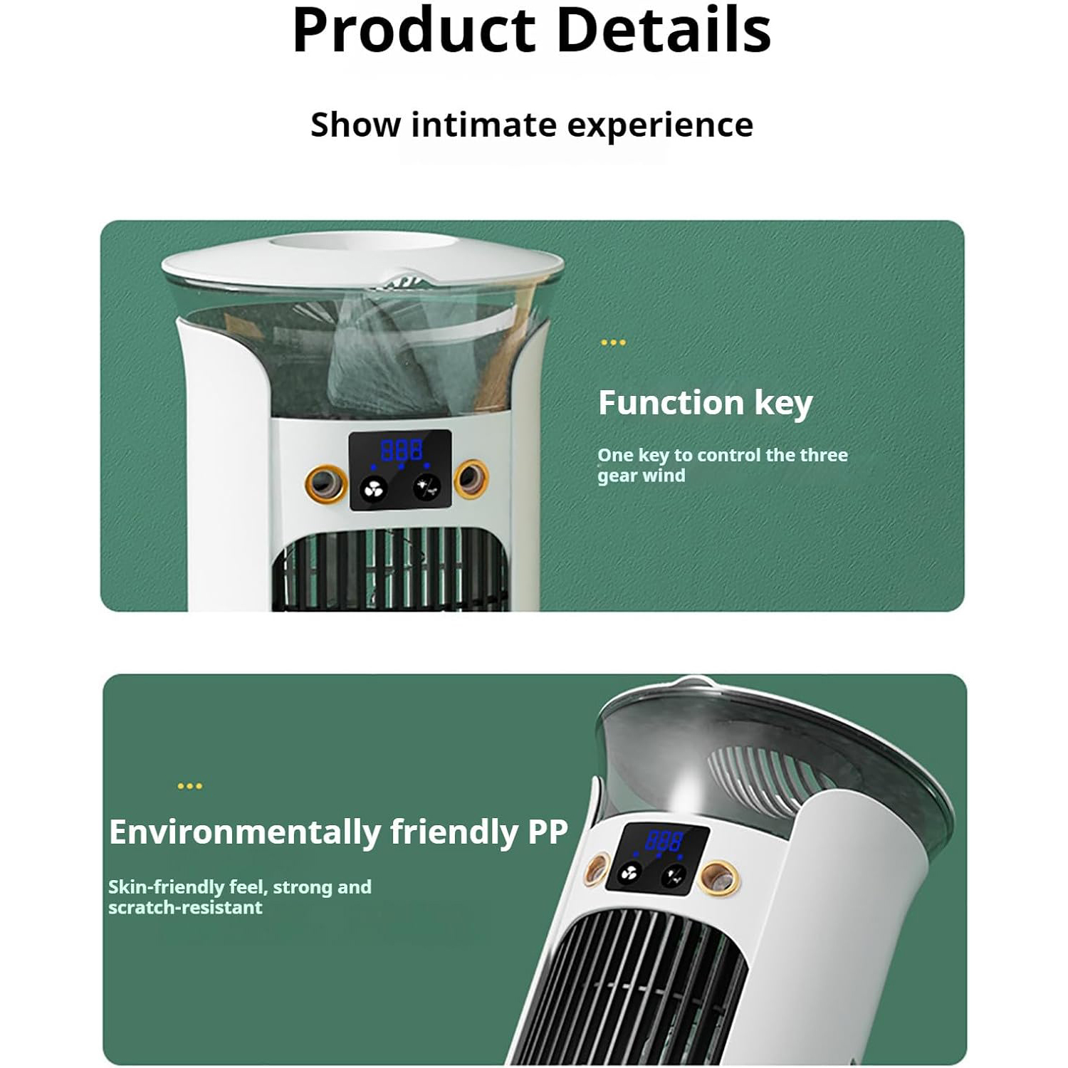 Adjustable Silent Cooling Fan With Humidifier