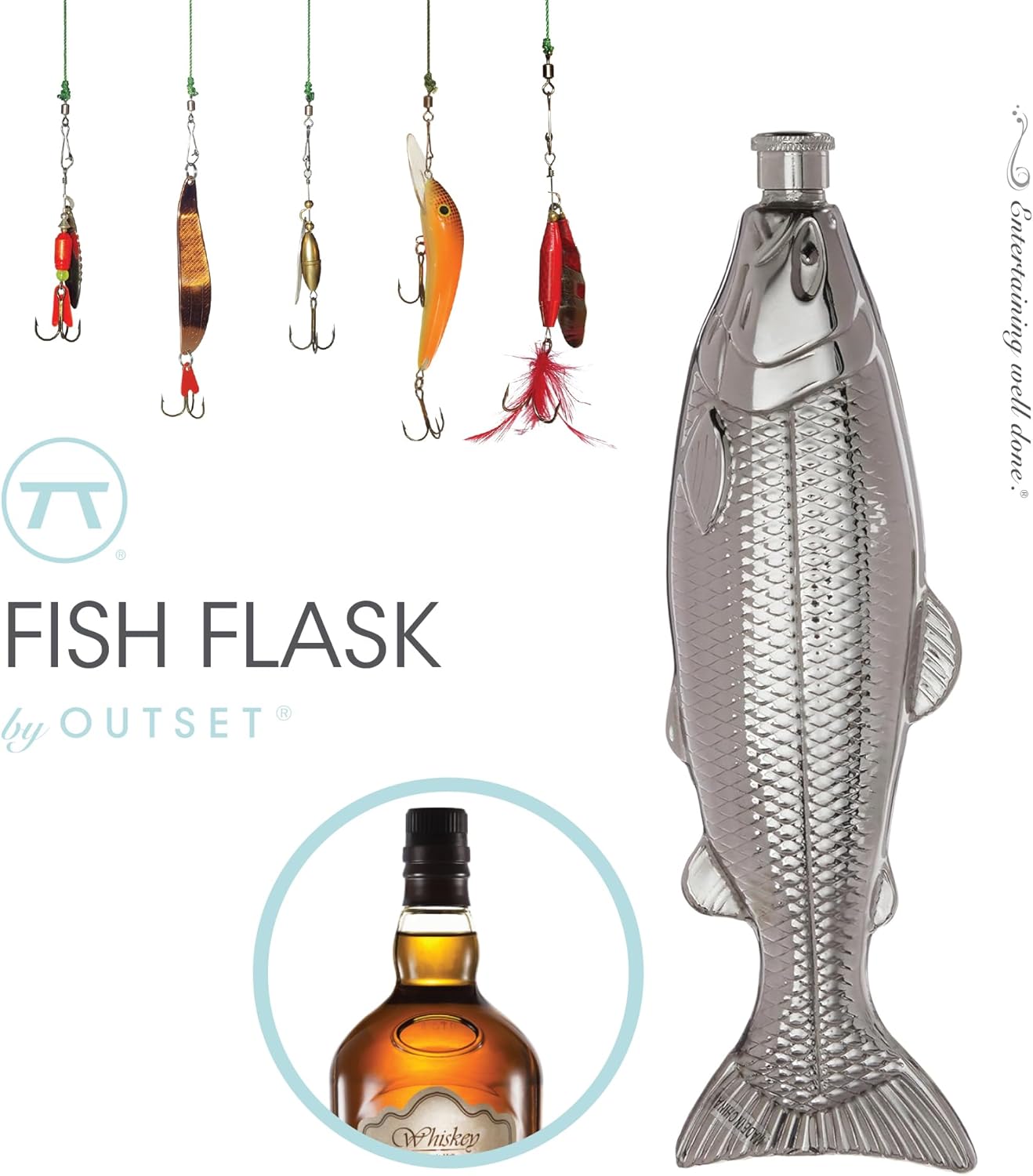 Fantastic Stainless Steel Fish-Shaped Portable Wine Bottle