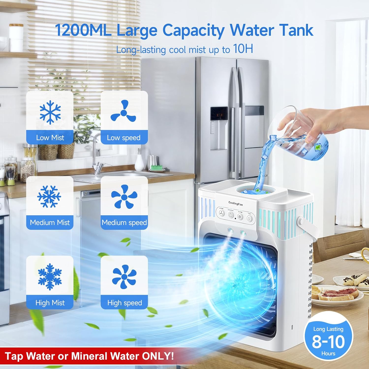 ❄️🌬️ Portable Air Conditioner Cooling Fan with Remote – Sleep, Work & Relax in Cool, Quiet Bliss! 🌙✨