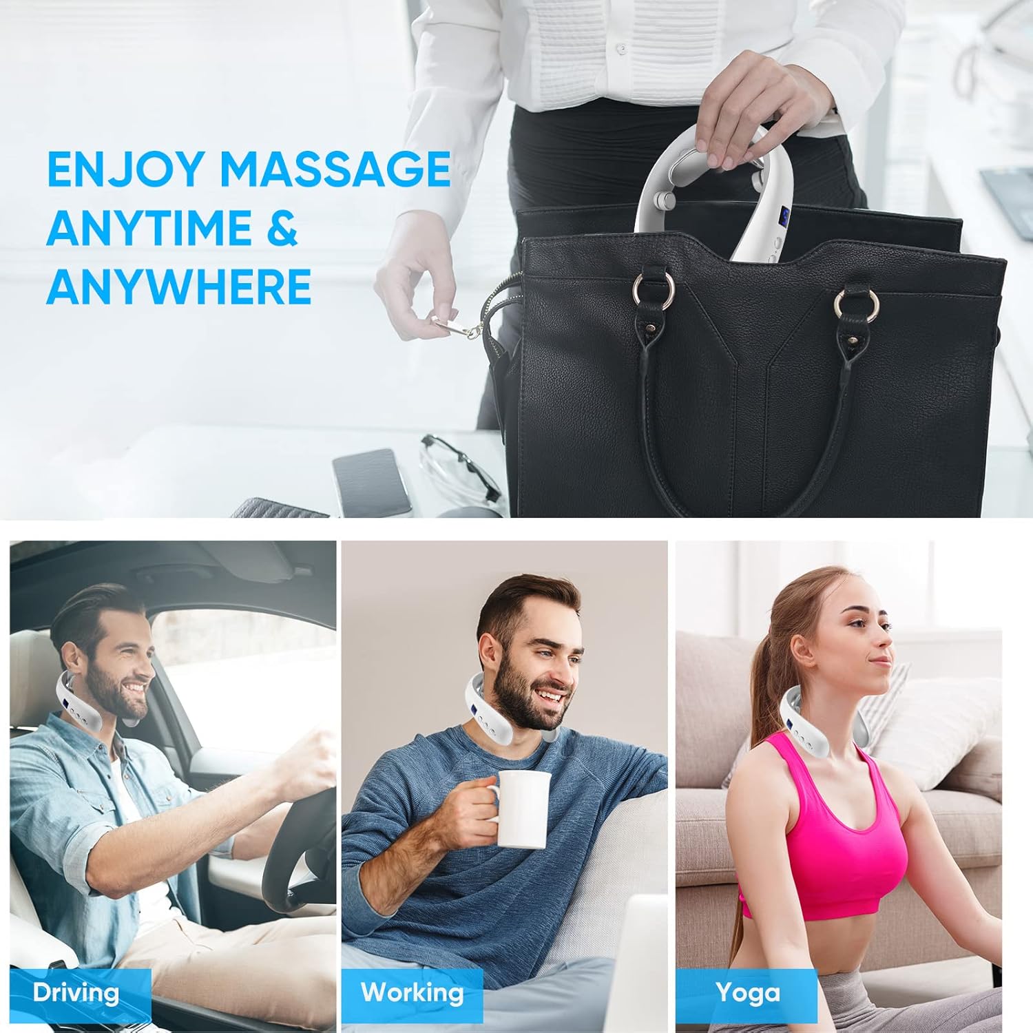 Electric Lymphatic Drainage Neck Massager for Pain Relief Deep Tissue