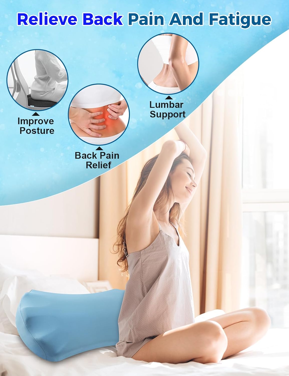 Summer ice silk material Lower Back Pain Relief Pillow