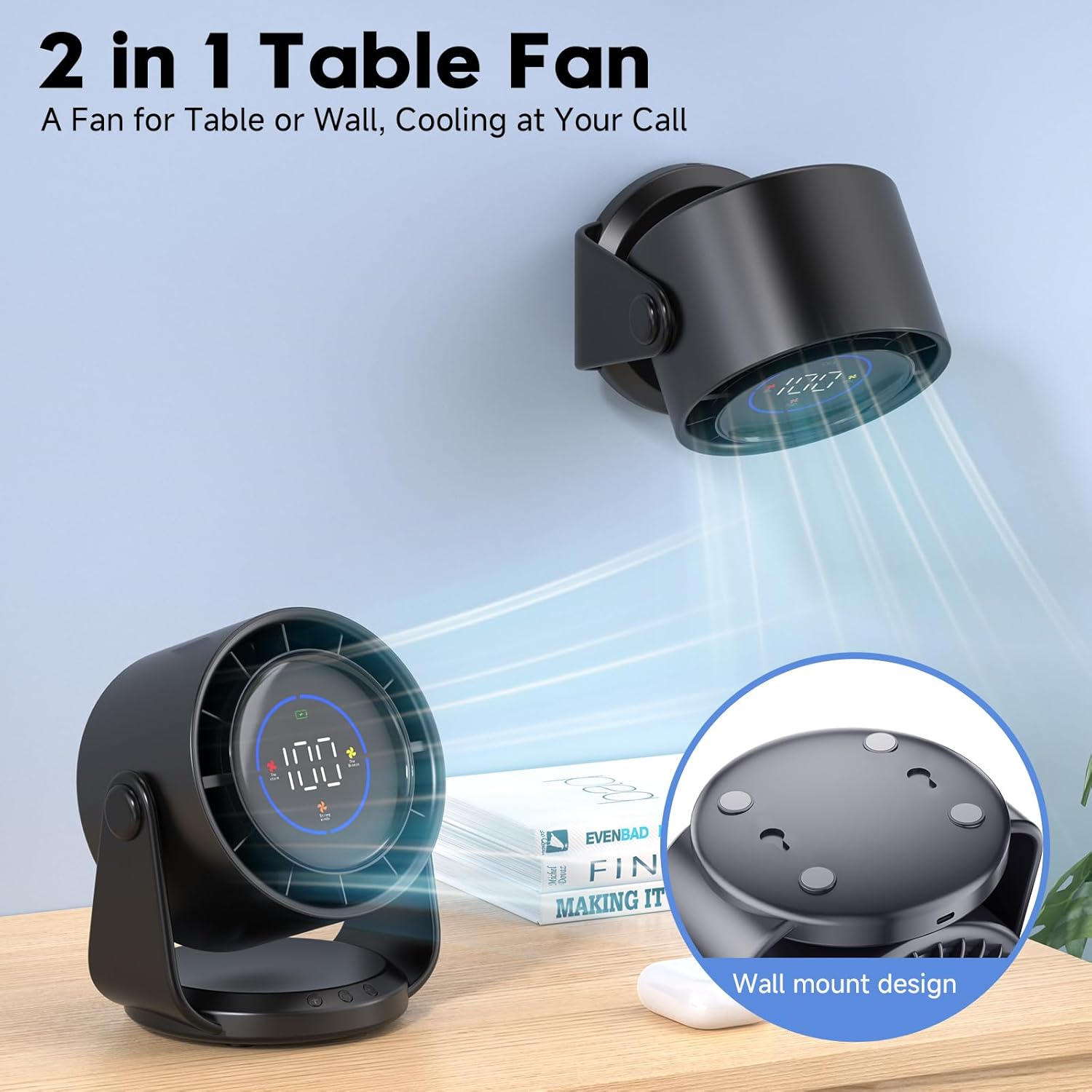 Ultra Quiet Wall-Mounted Desktop air Circulation Fan