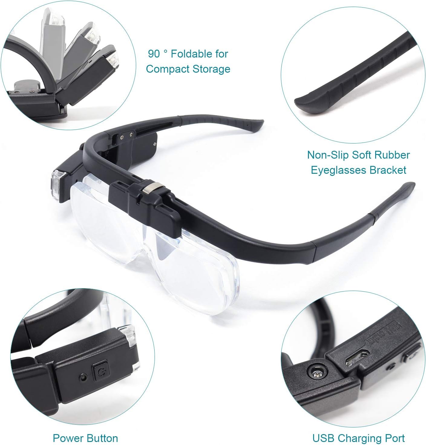 🔍headband magnifier with lights 