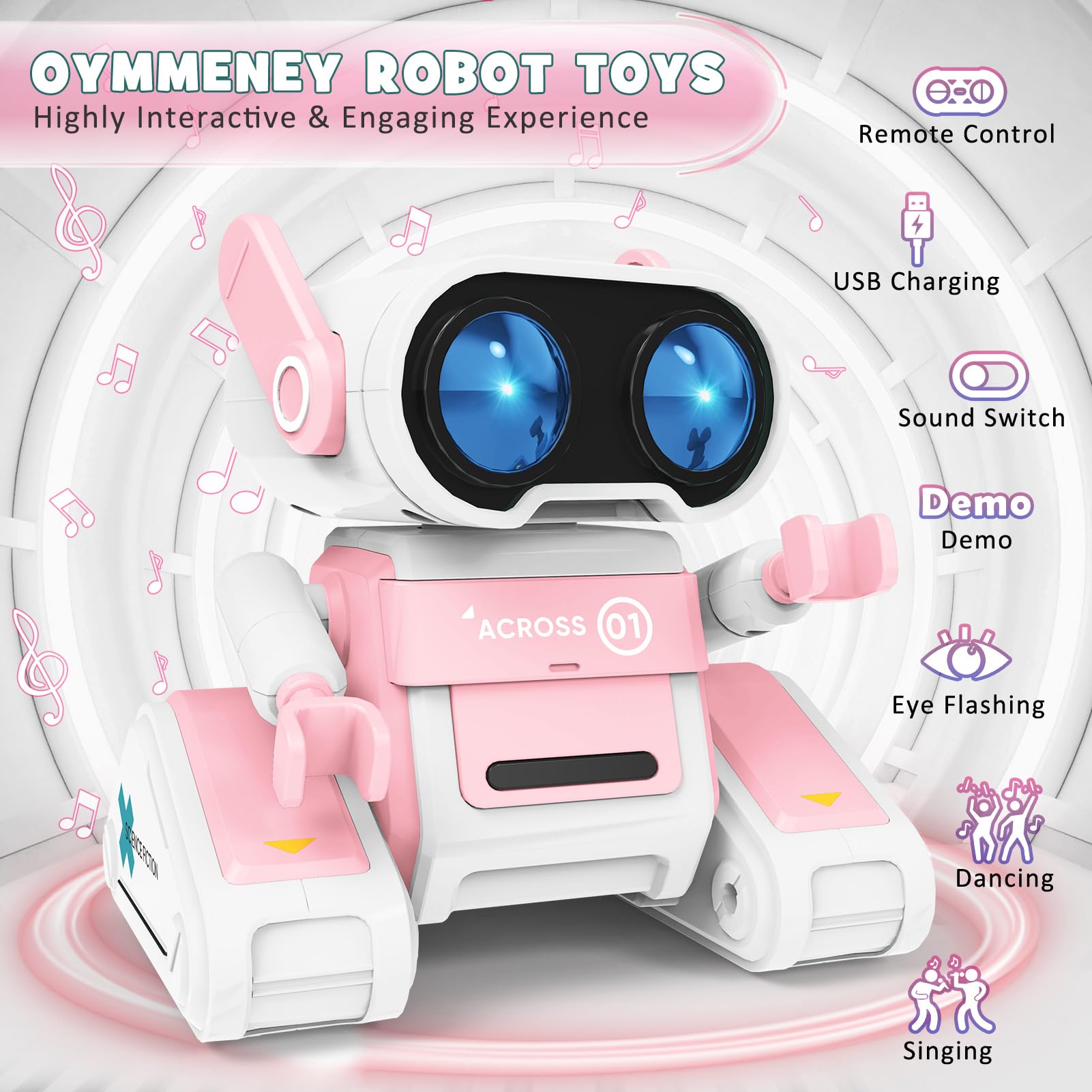 RC Robots with LED Eyes and Music