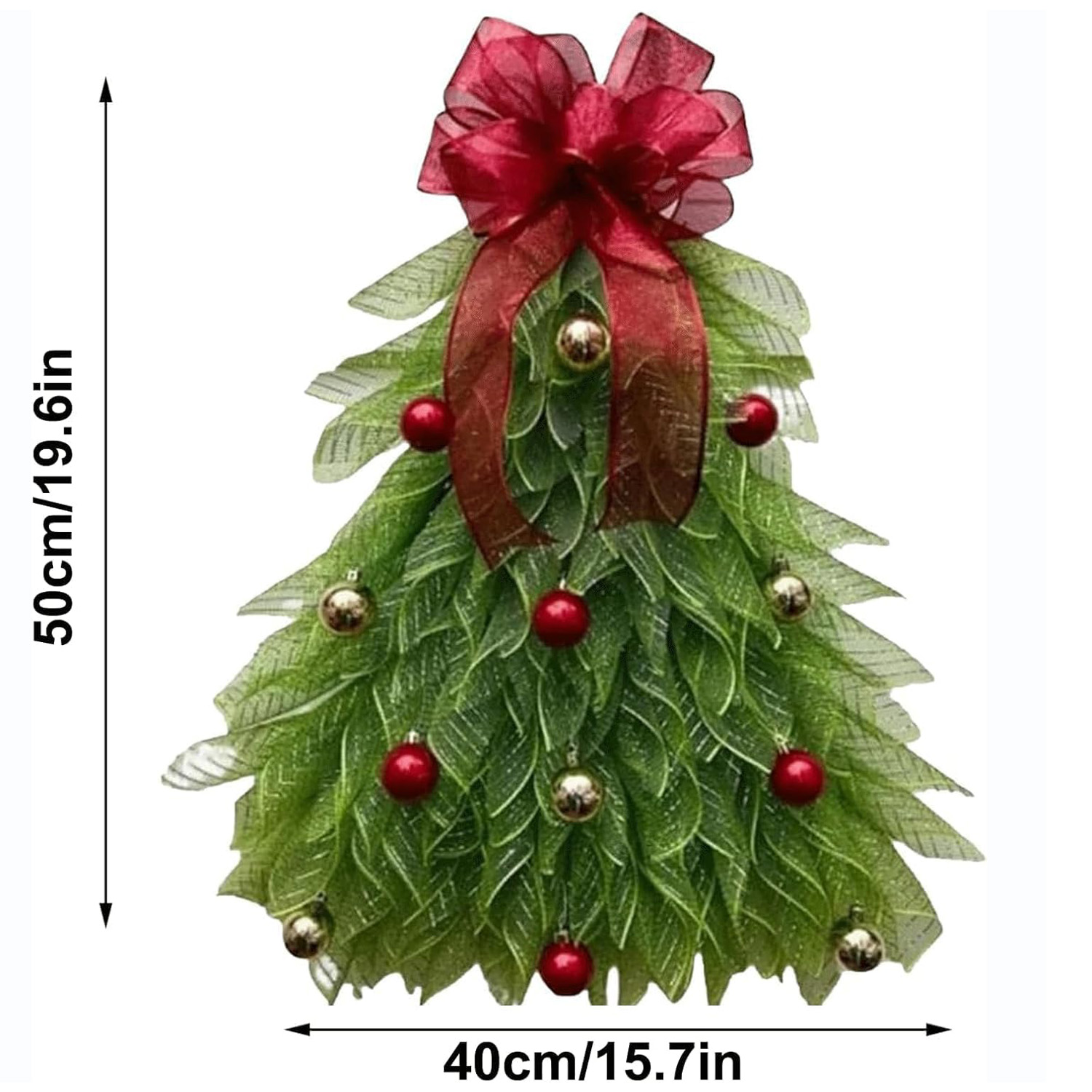 Last Day 50% OFF - Handmade Christmas Tree Wreath for Front Door