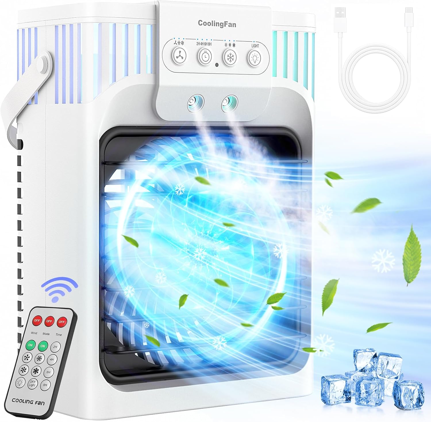 ❄️🌬️ Portable Air Conditioner Cooling Fan with Remote – Sleep, Work & Relax in Cool, Quiet Bliss! 🌙✨