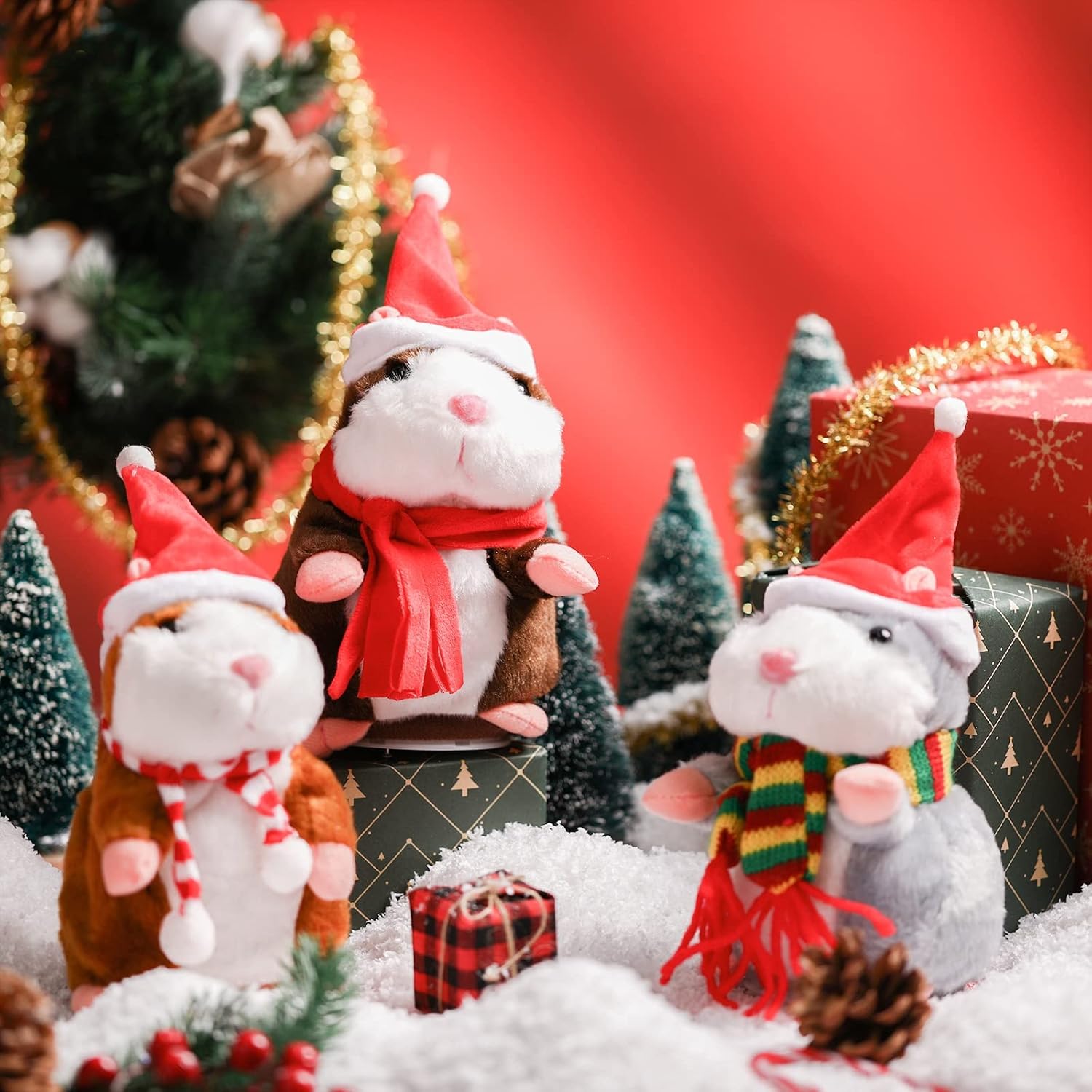 Christmas Talking Hamster Plush Toy