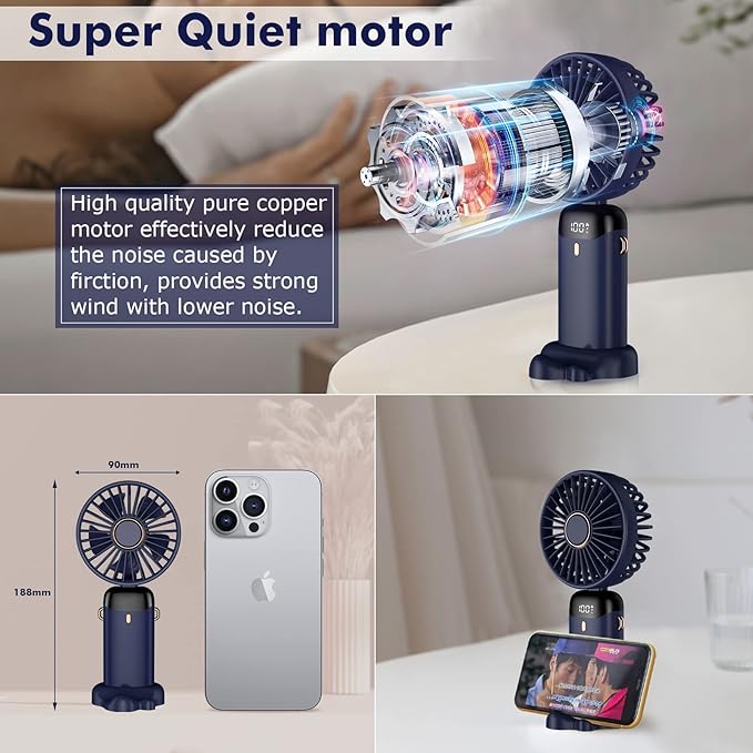 PORTABLE HANDHELD FAN WITH AROMATHERAPY, 5 SPEEDS, FOLDABLE