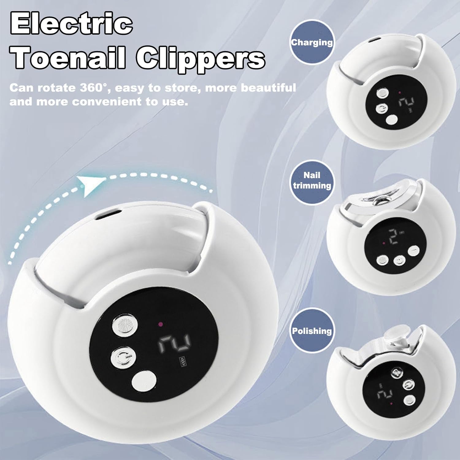 Electric Nail Clippers With Widened Blades Designed For Thick And Hard Nails