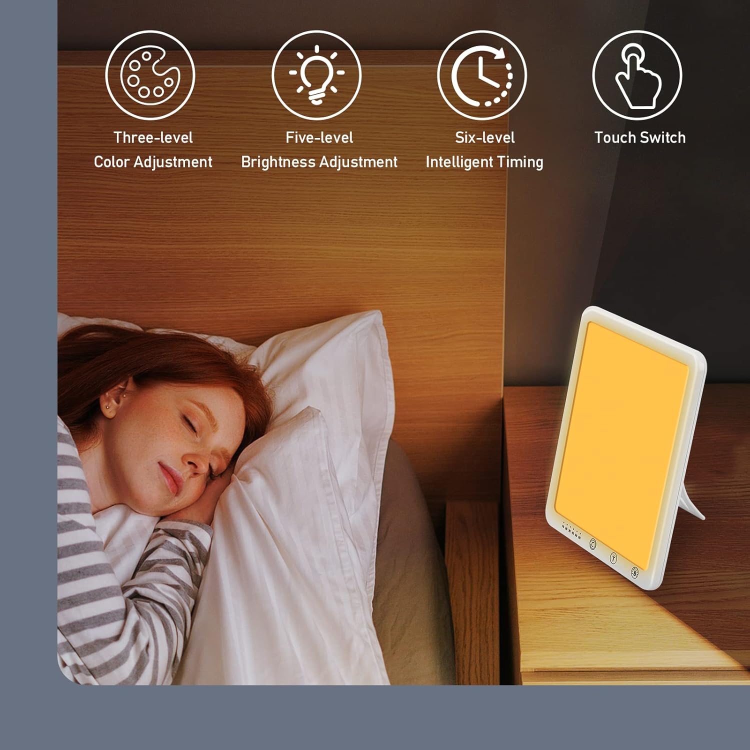 Ultra-Thin UV-Free 10000 Lux Therapy Light Touch Control Lamp