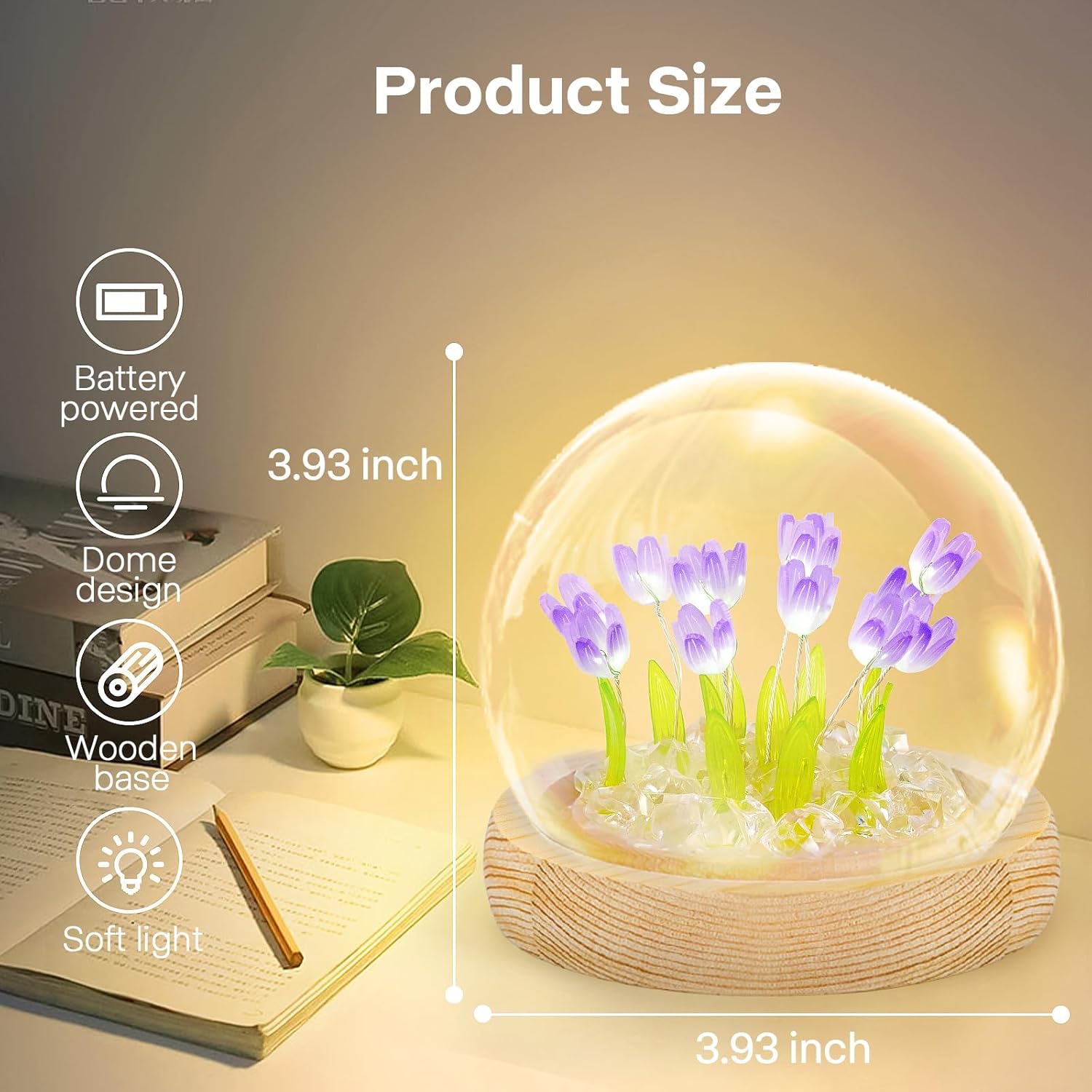 Tulips Night Light Cute Flower Lamp