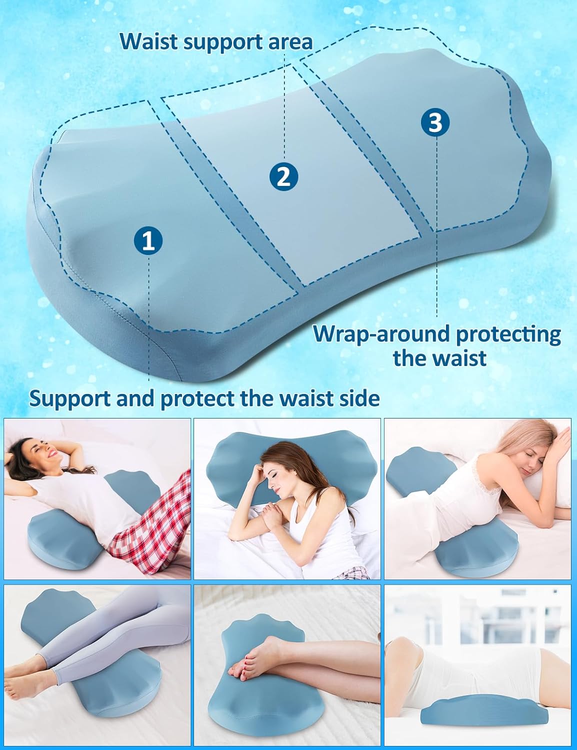 Summer ice silk material Lower Back Pain Relief Pillow