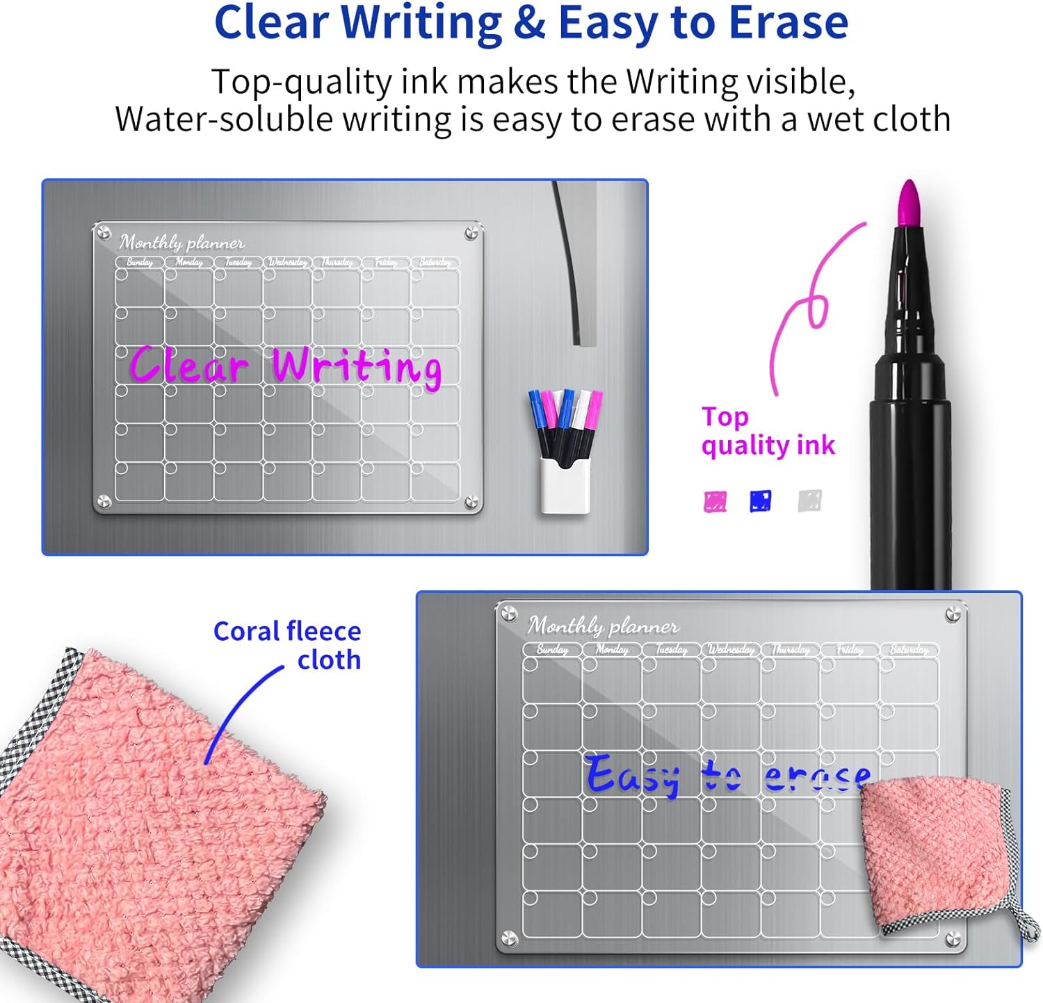 📆Magnetic Schedule Planner For Fridge【Permanently reusable】