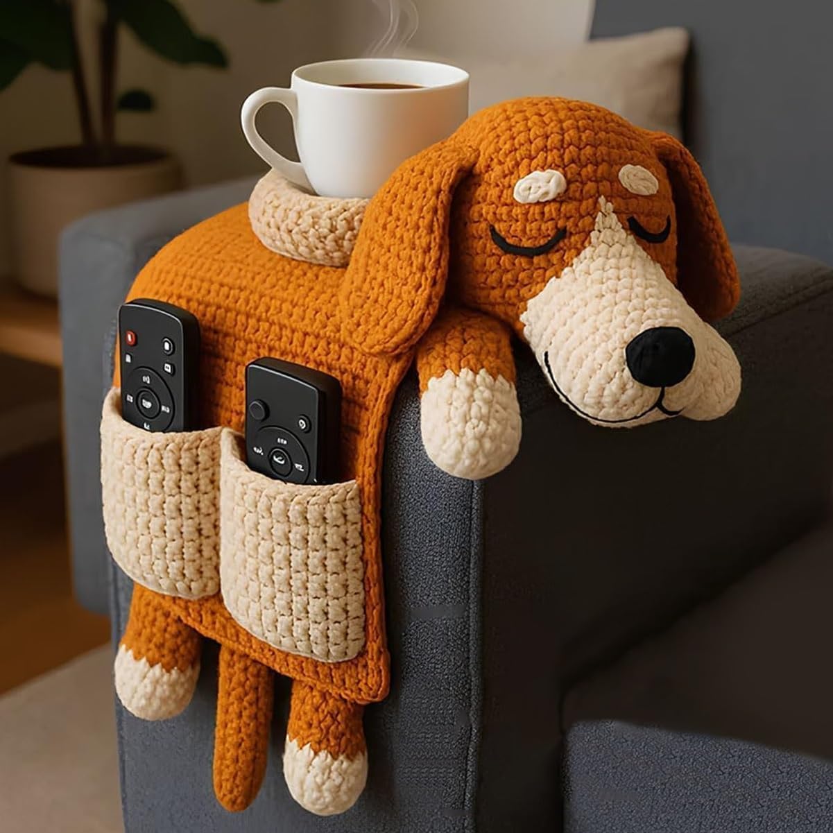 Crochet Cat Sofa Arm Organizer