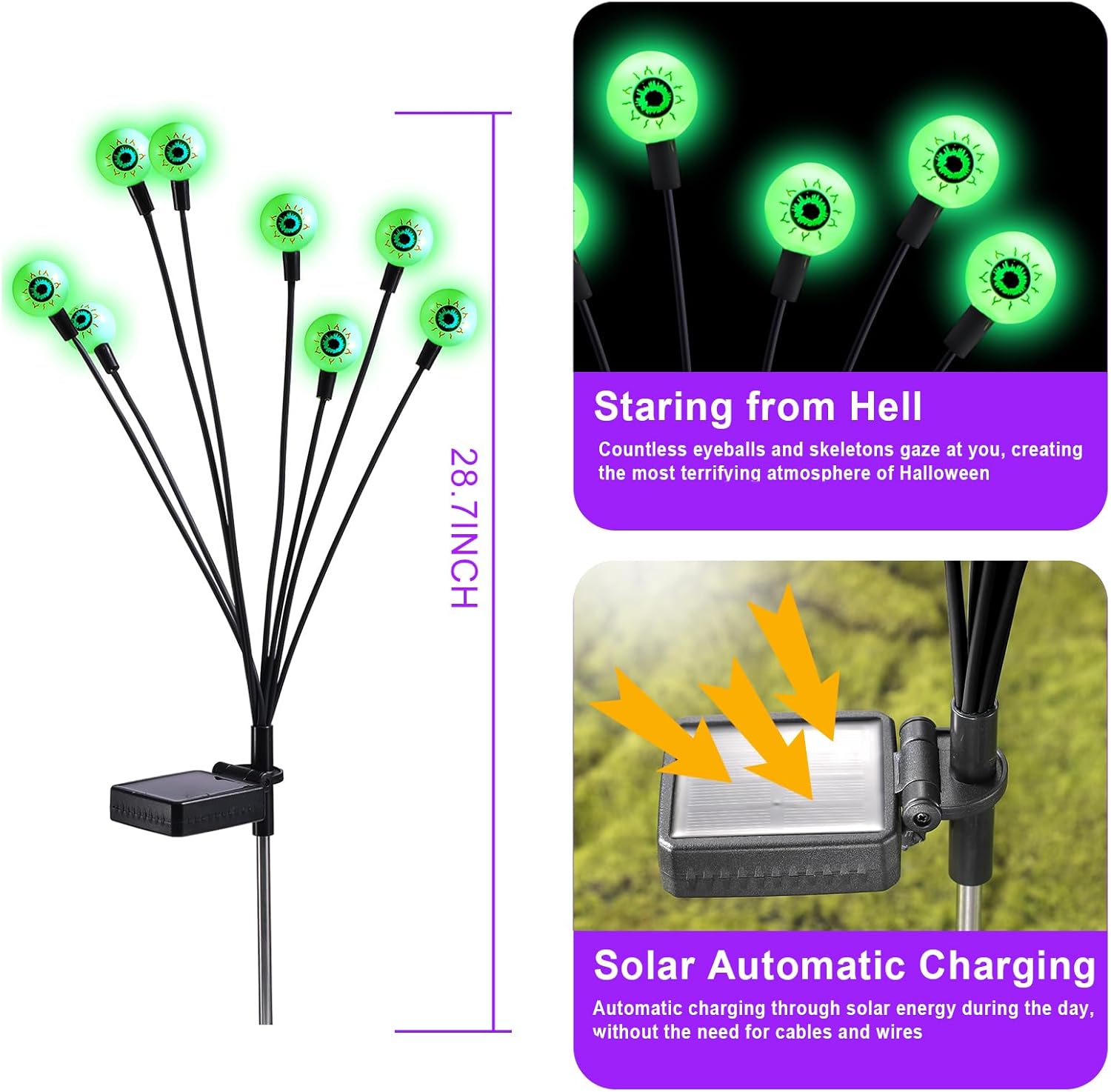 Halloween Solar Scary Eyeball Lights 2Pack
