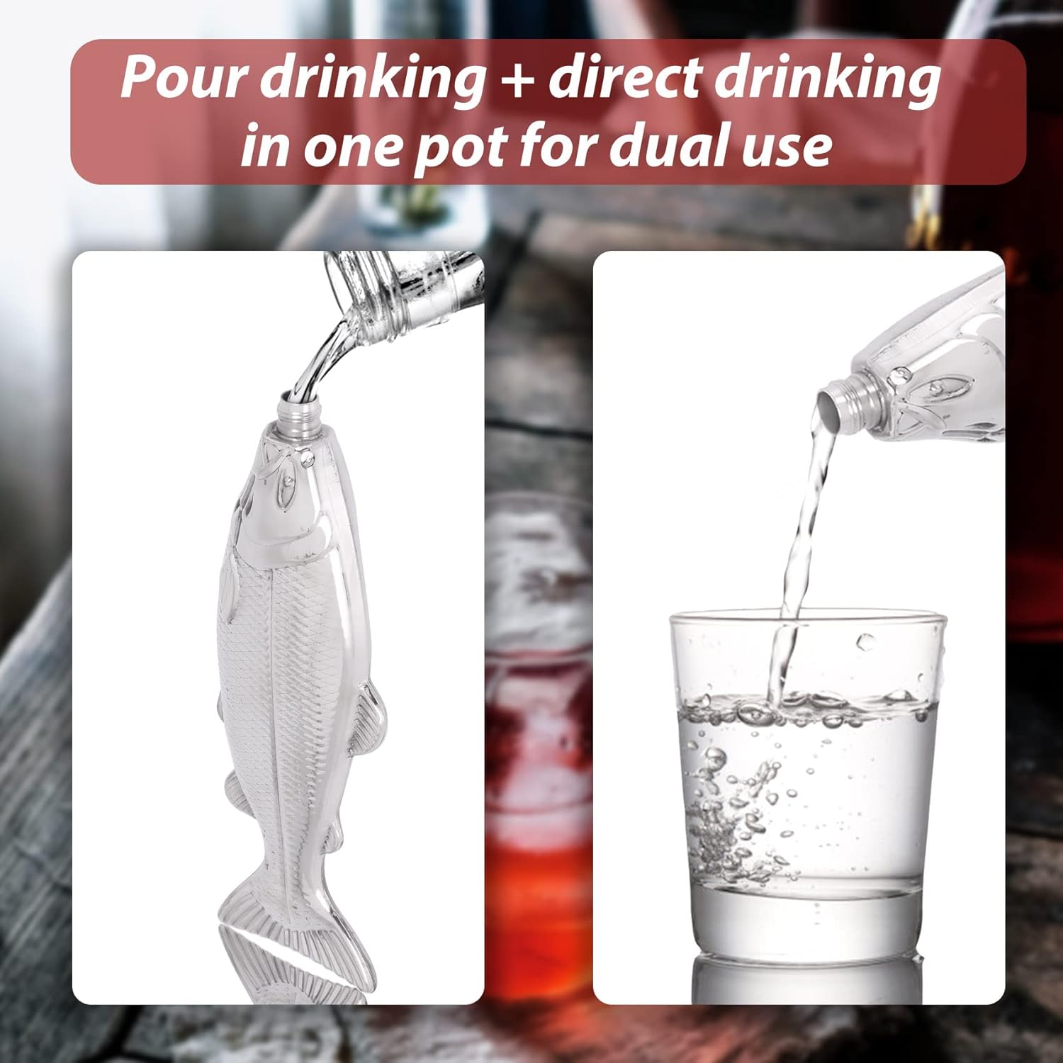 Fantastic Stainless Steel Fish-Shaped Portable Wine Bottle