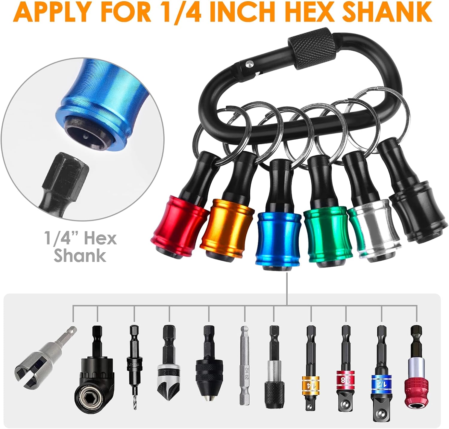 🔥1/4" Hexagonal screwdriver head bracket hiking buckle