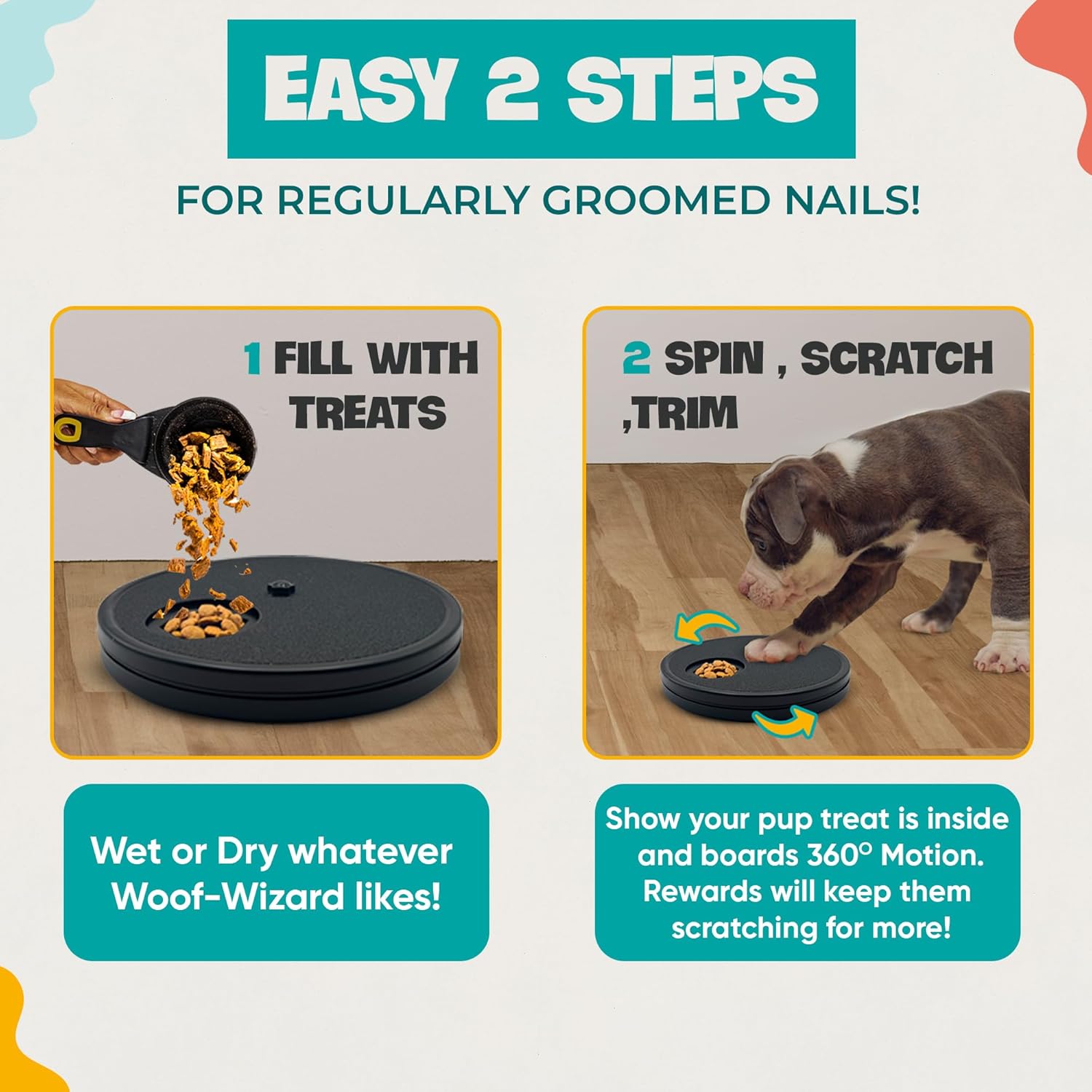 🐶3-in-1dog nail scratch board,treat box,slow feeder