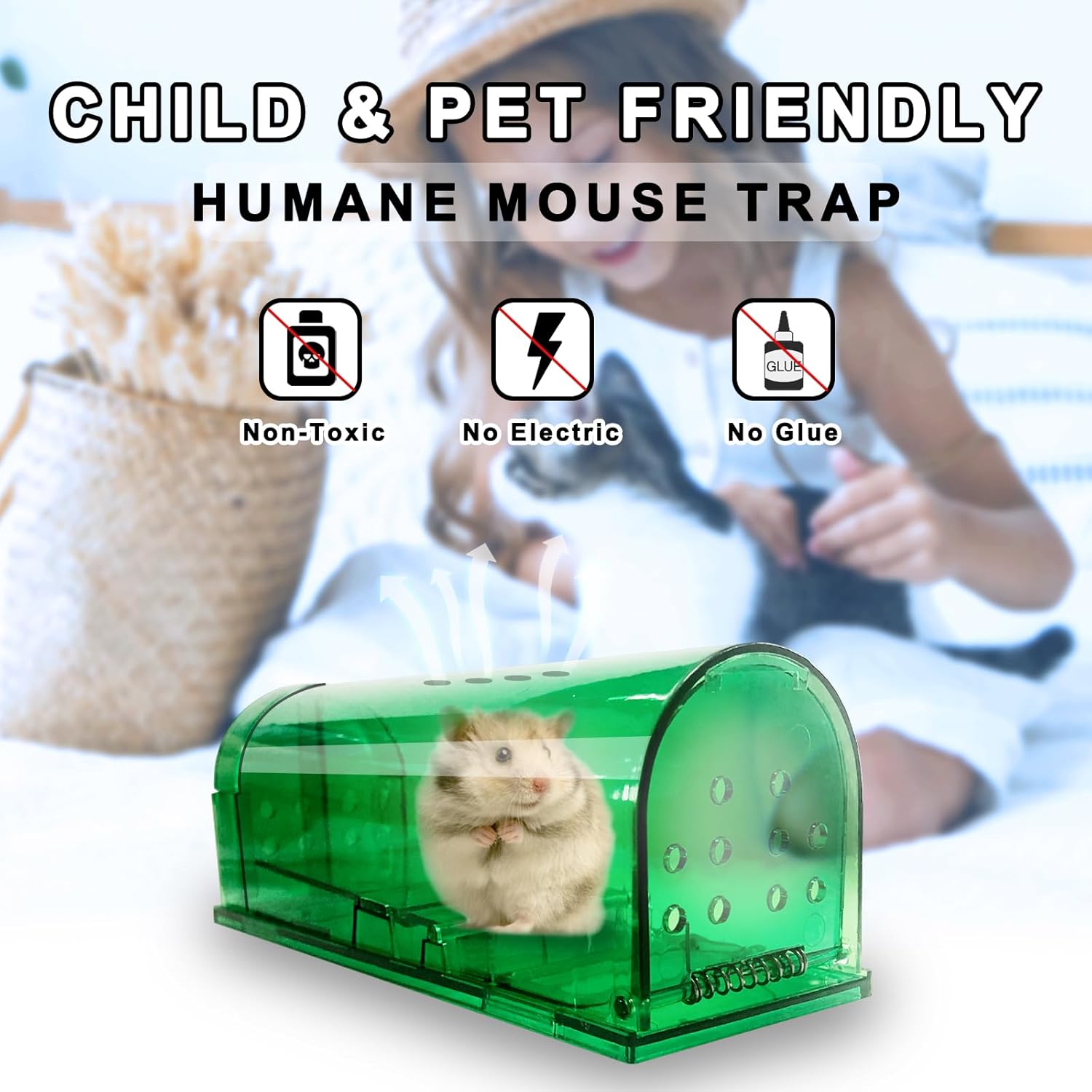 4Pcs Reusable humane mouse trap