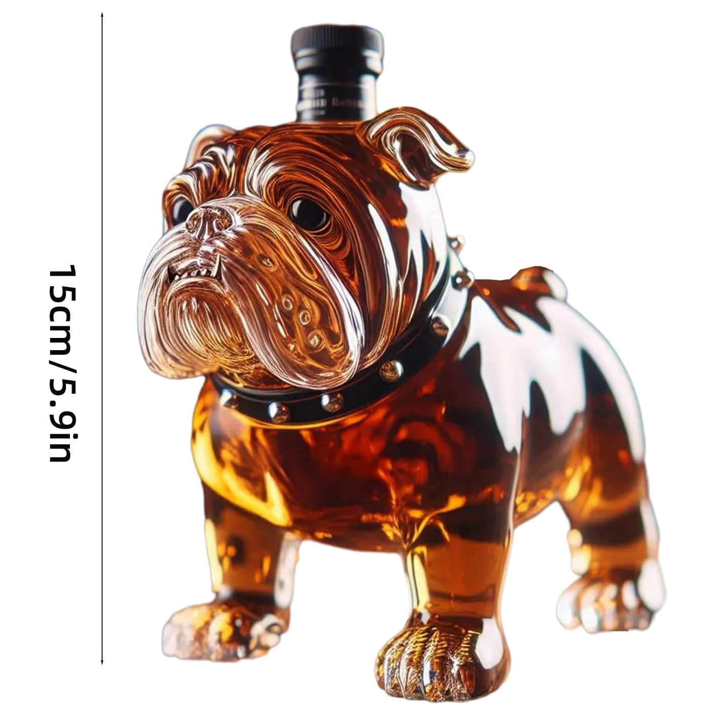 Bulldog Shape Whiskey Bottle