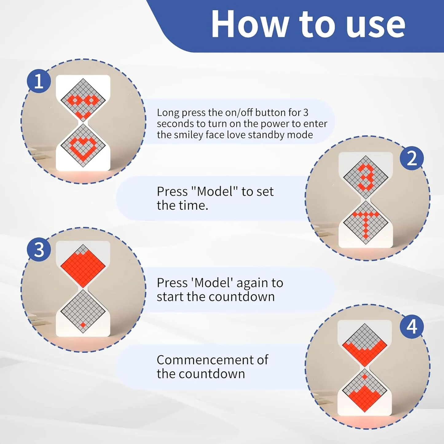 Funny LED Electronic Hourglass with Gravity Sensor