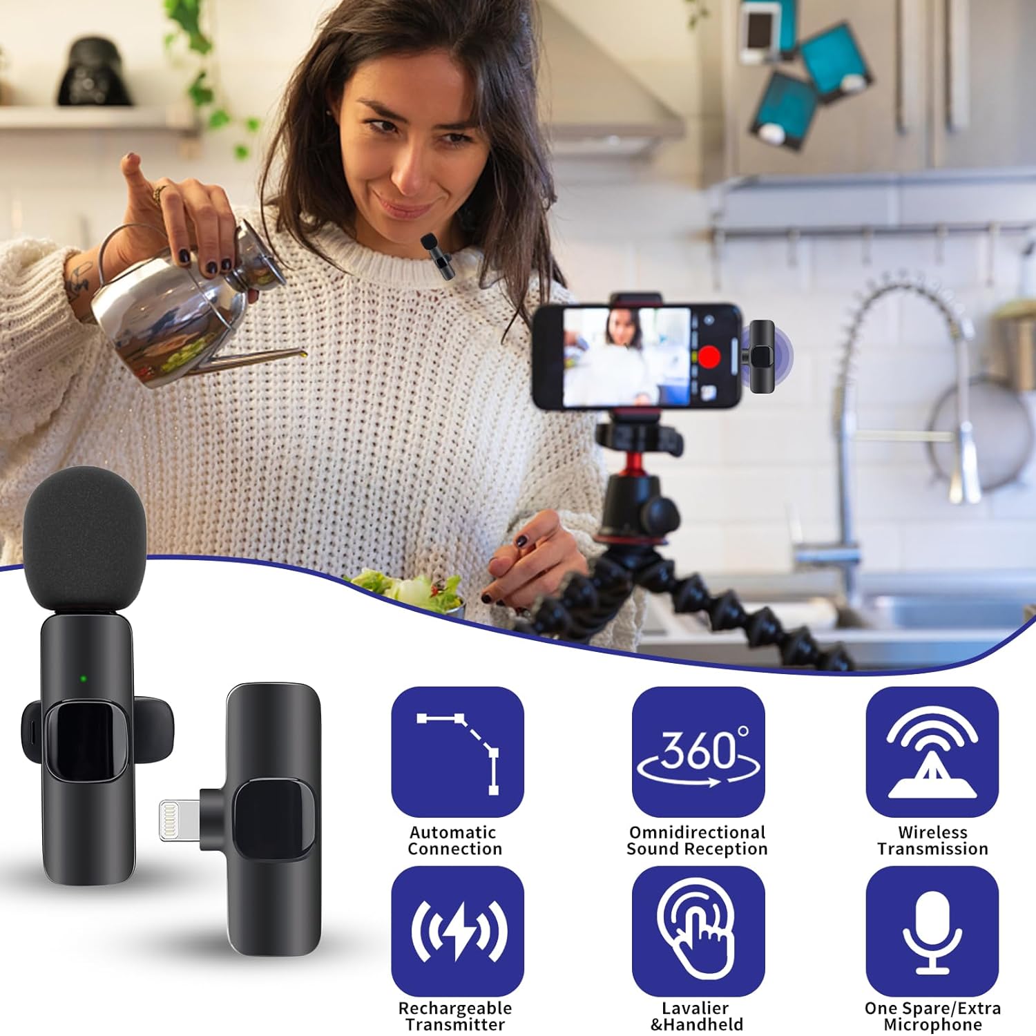 🔥LAST DAY 48% OFF🔥New Wireless Lavalier Microphone