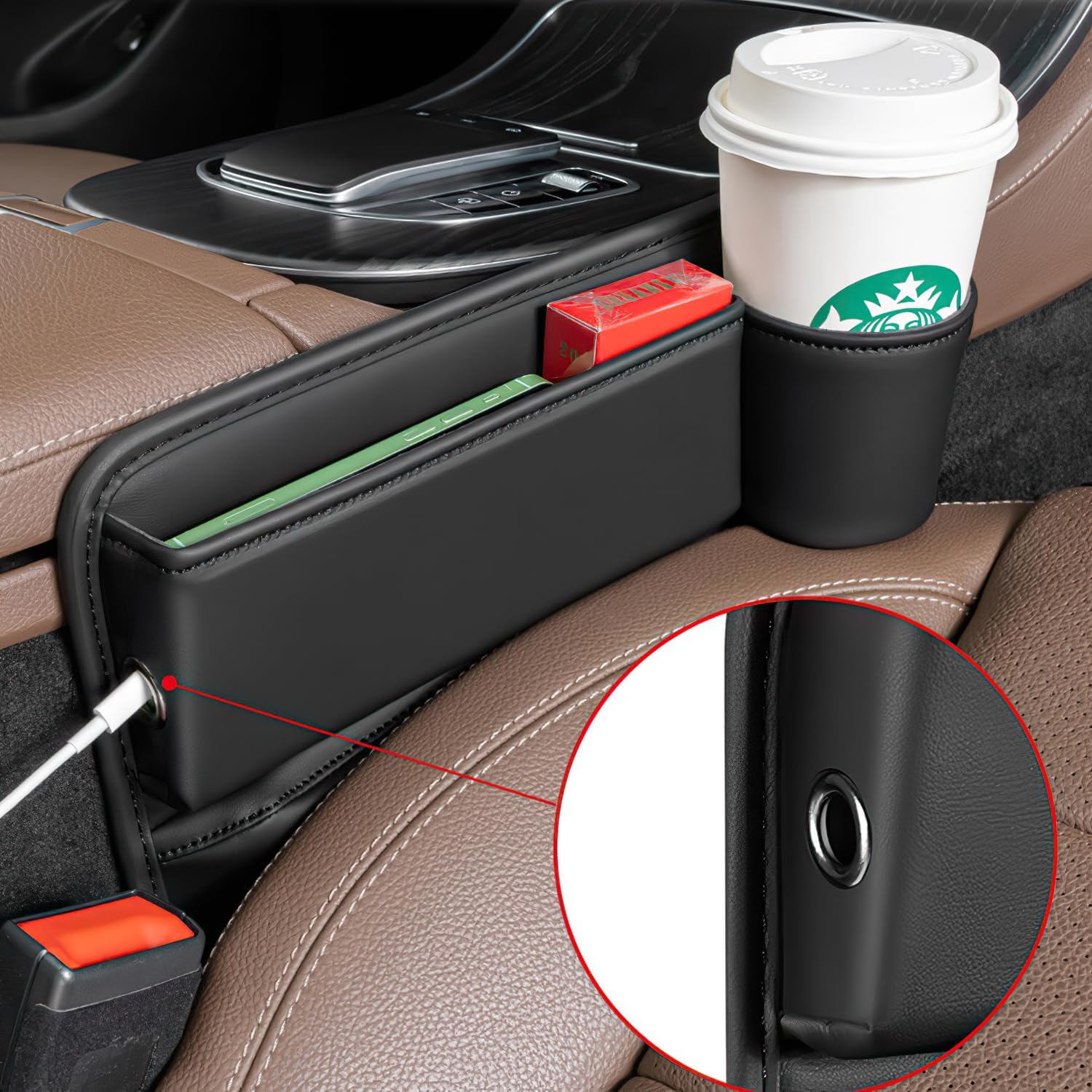 🔥HOT SALE 50% OFF 💖Car leather cup holder gap bag