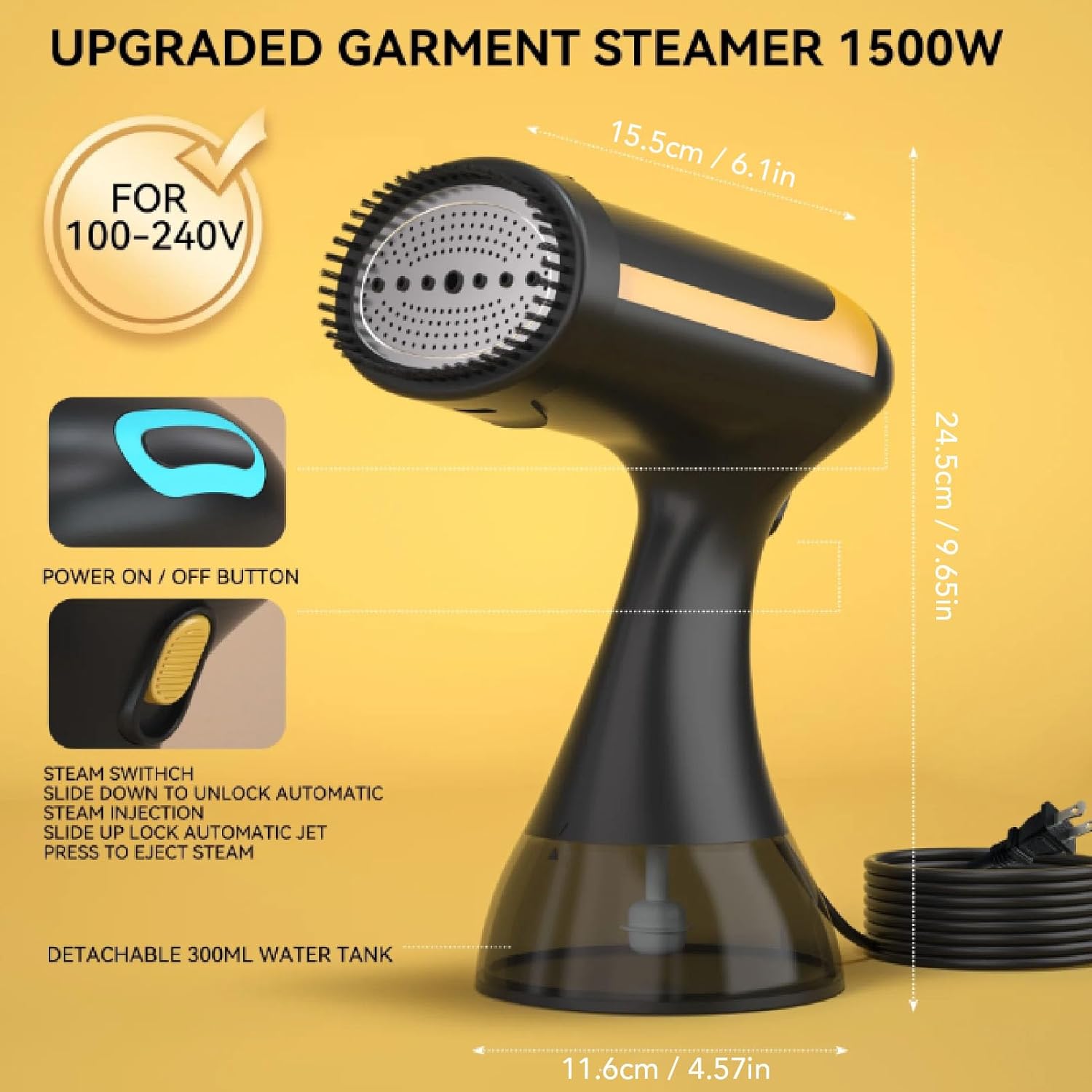 Powerful Handheld Garment Steamer - Ironing Faster and Easier