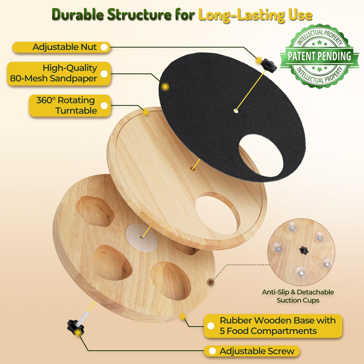 Petlori™ 2-in-1 Dog Nail Scratch Board & Interactive Treat Toy