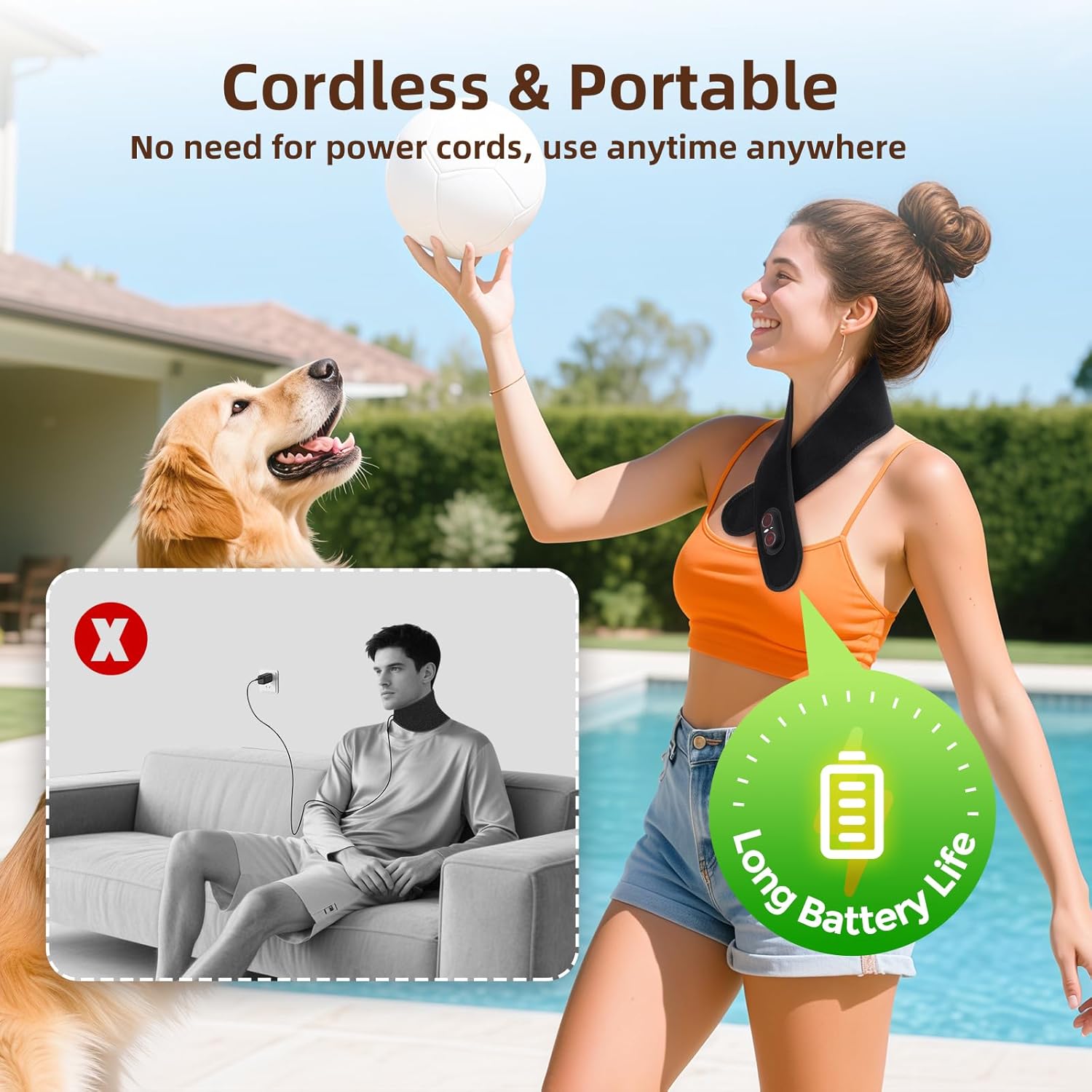 Cordless Neck Heating Pad for Pain Neck Massager