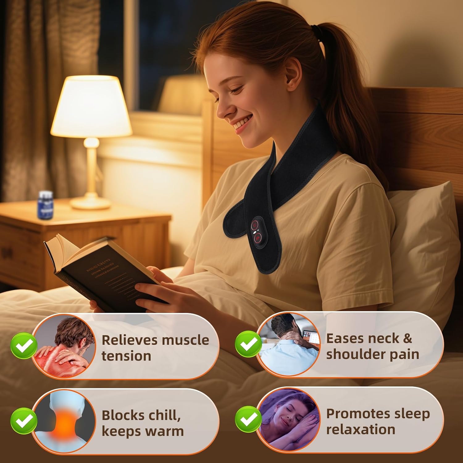 Cordless Neck Heating Pad for Pain Neck Massager