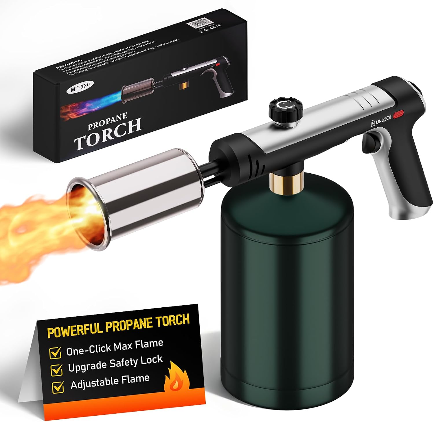 High-Power One-Touch Propane Torch for BBQ & Outdoor Weed Control