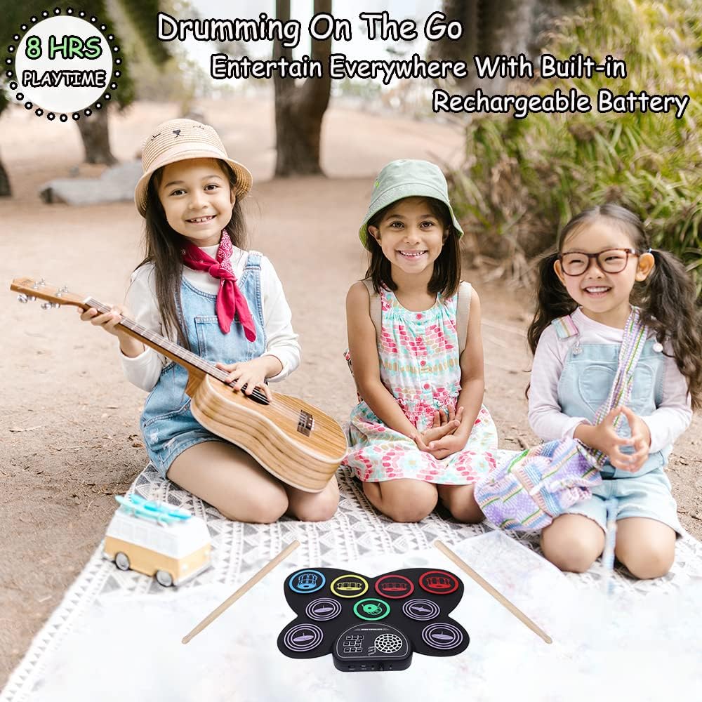 Electronic Drum Set，Great Christmas Holiday Gift for Kids